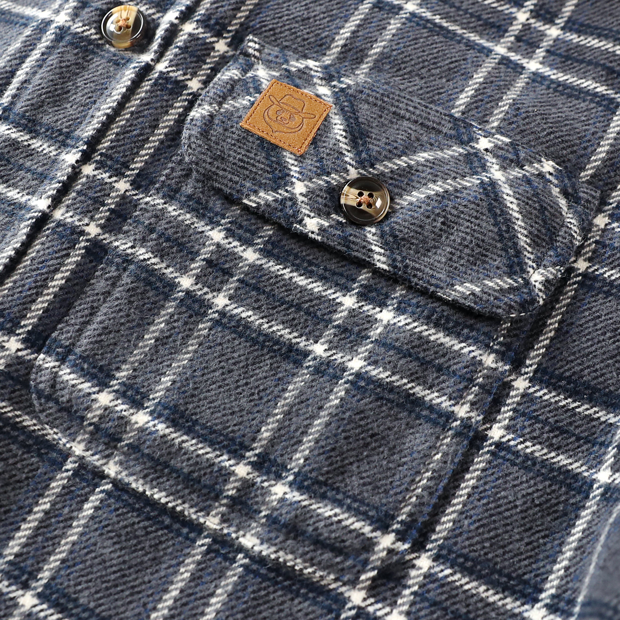 Dubinik® 13oz Ultra Heavyweight Flannel Shirt for Men Long Sleeve Casual Button Down Soft Pure Cotton Plaid Warm Suede Cuffs#0082013