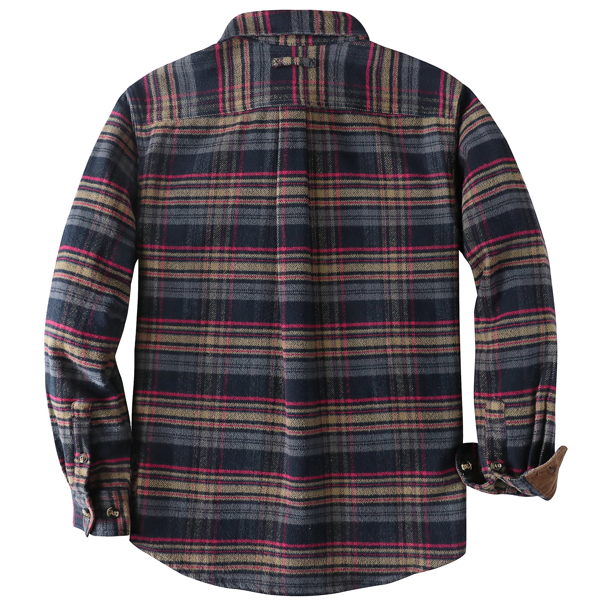 Dubinik® 13oz Ultra Heavyweight Flannel Shirt for Men Long Sleeve Casual Button Down Soft Pure Cotton Plaid Warm Suede Cuffs#0082001