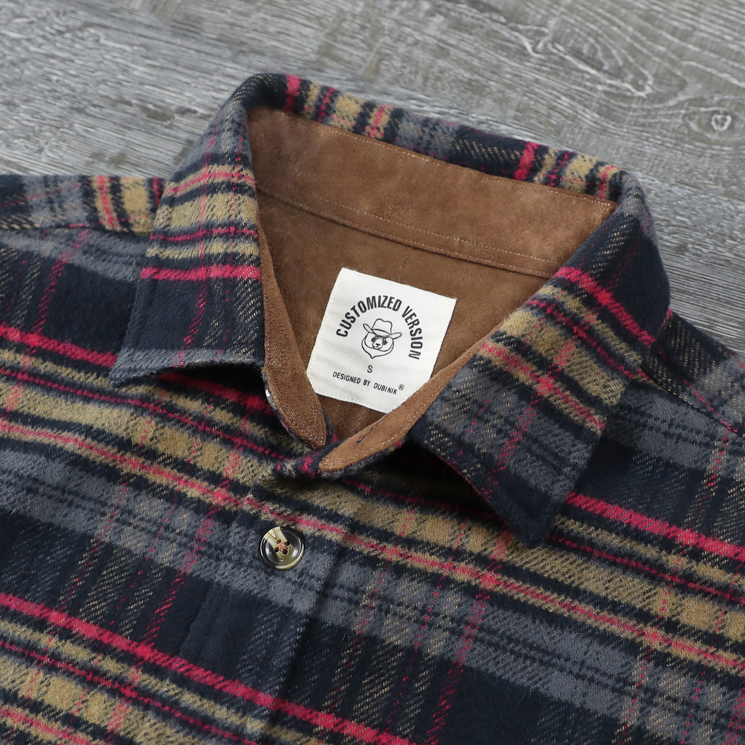 Dubinik® 13oz Ultra Heavyweight Flannel Shirt for Men Long Sleeve Casual Button Down Soft Pure Cotton Plaid Warm Suede Cuffs#0082001