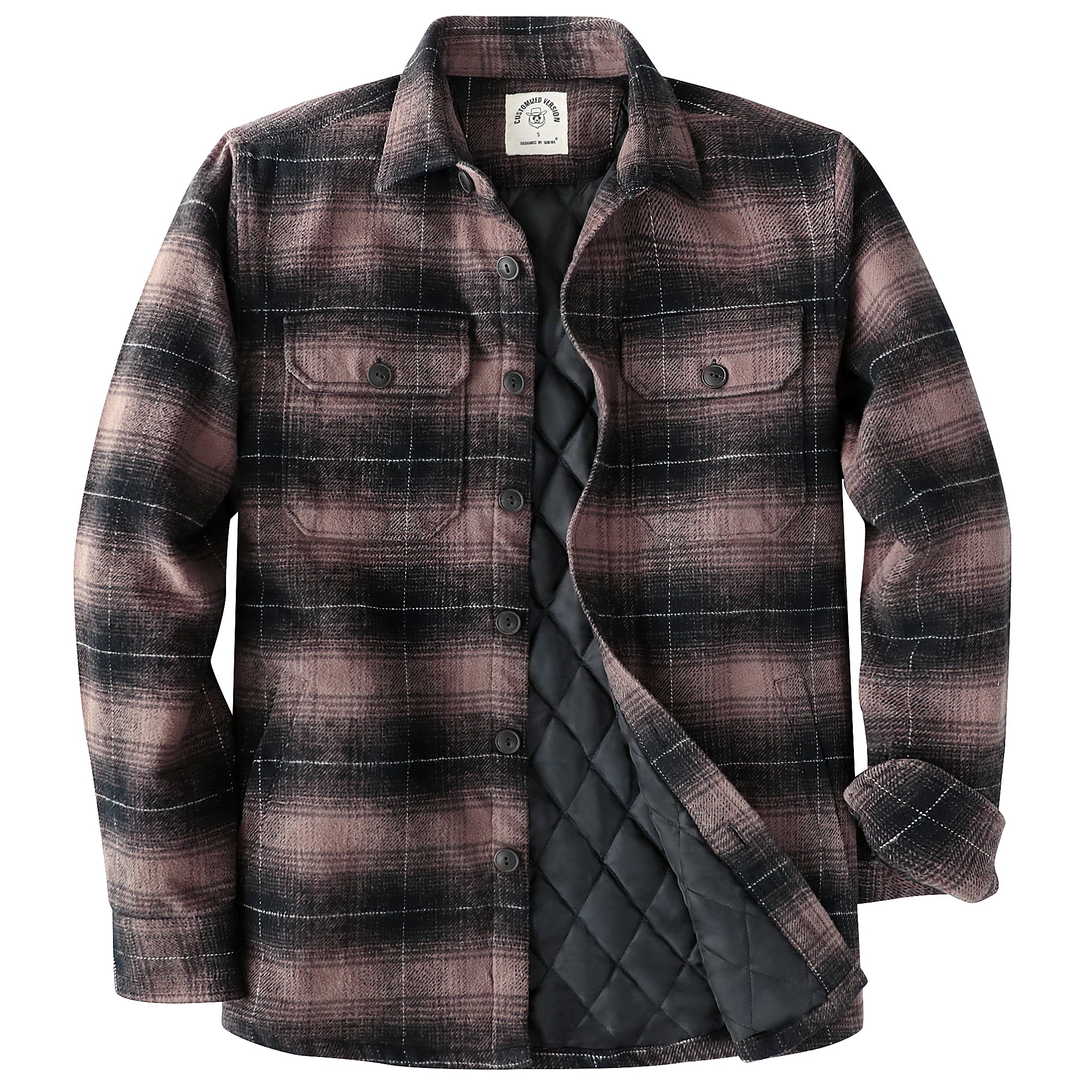 Dubinik® Mens Shacket Flannel Warm Lined Coats Lightweight Jacket Casual Plaid Flannel Shirt For Men Long Sleeve Button Down#0182009
