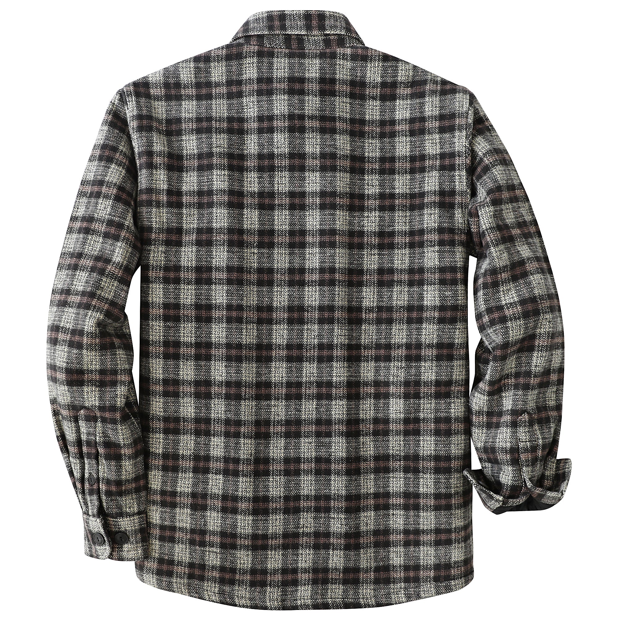 Dubinik® Mens Shacket Flannel Warm Lined Coats Lightweight Jacket Casual Plaid Flannel Shirt For Men Long Sleeve Button Down#0182015