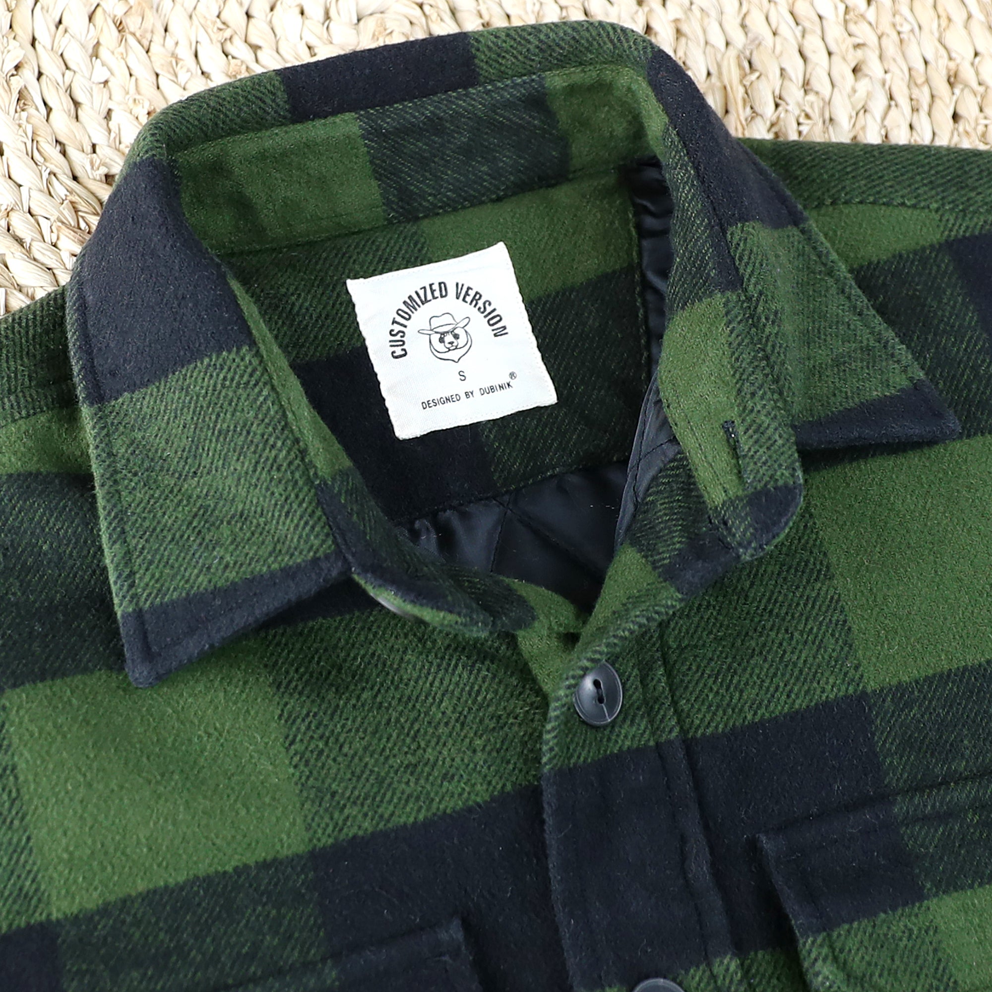 Dubinik® Mens Shacket Flannel Warm Lined Coats Lightweight Jacket Casual Green Plaid Flannel Shirt For Men Long Sleeve Button Down#0182017