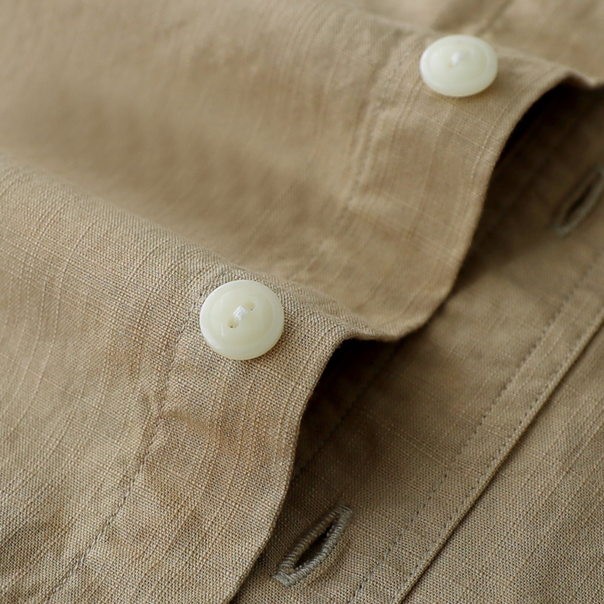 Dubinik® Khaki Chambray Long Sleeve Button-Front Closure Pocket Cotton Workshirt#58010