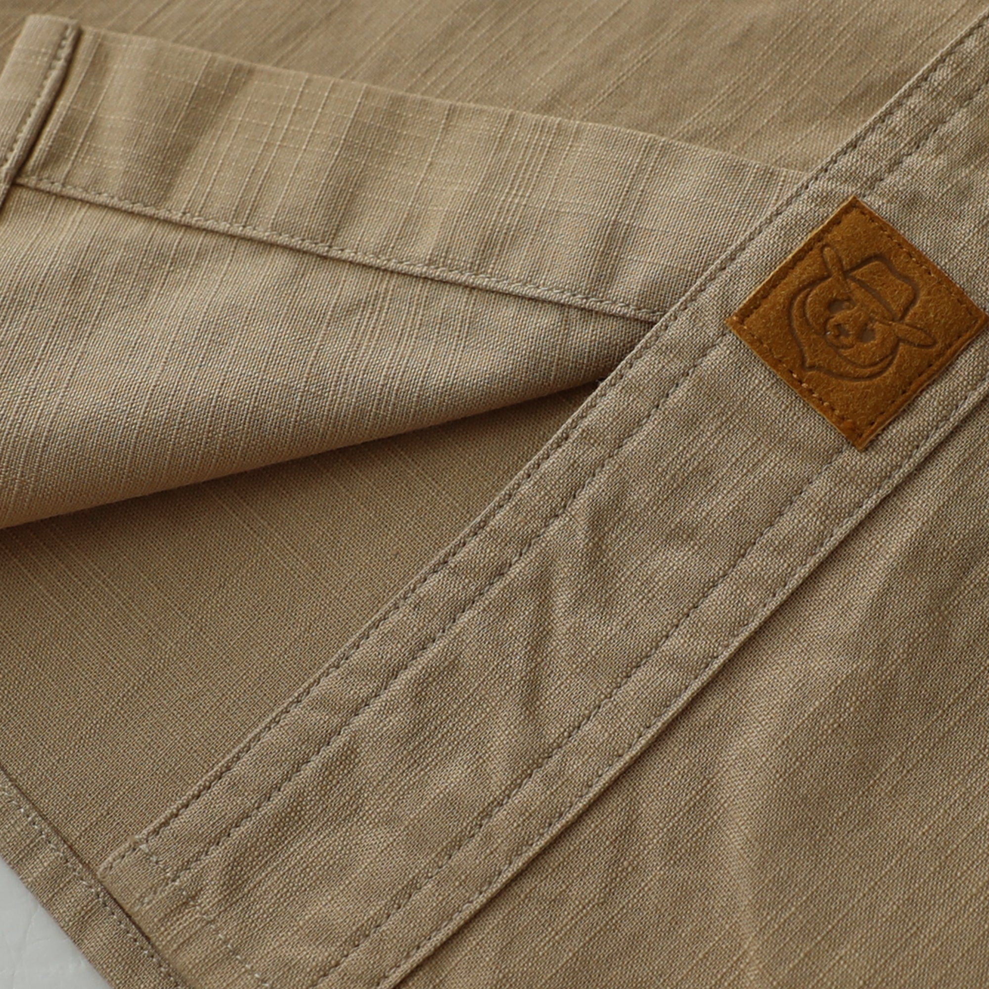 Dubinik® Khaki Chambray Long Sleeve Button-Front Closure Pocket Cotton Workshirt#58010