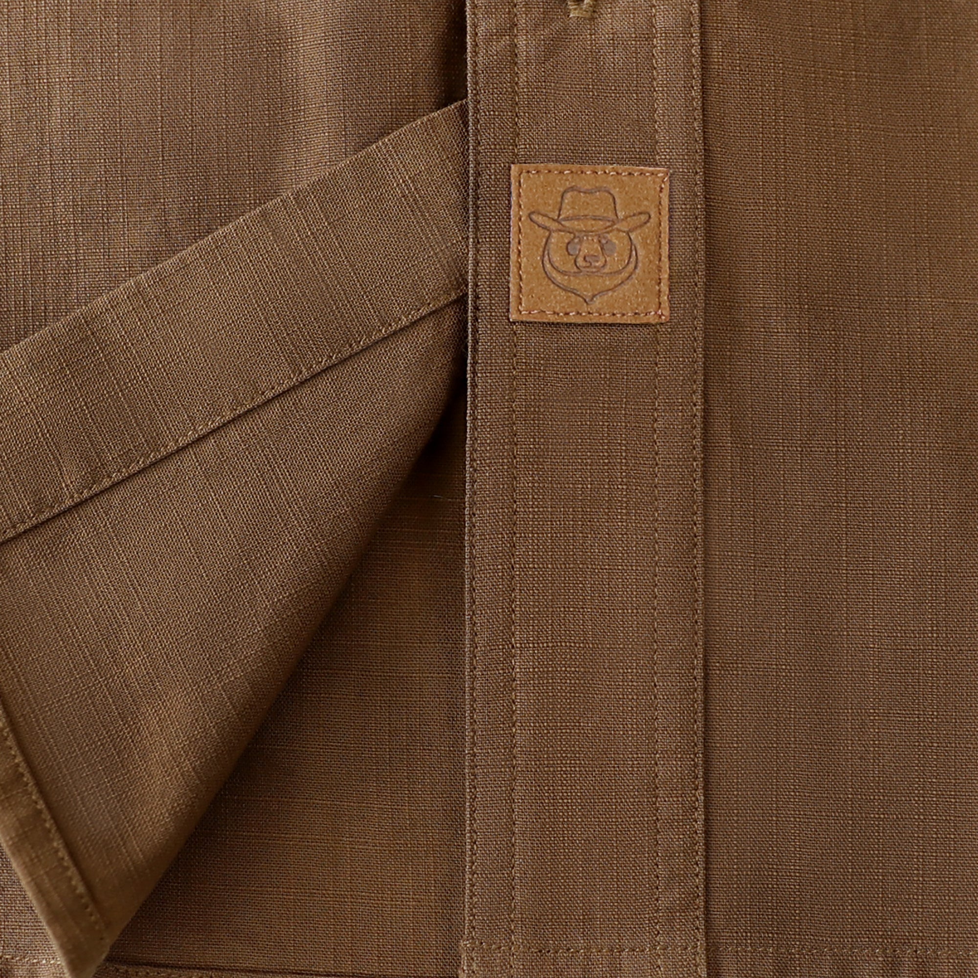 Dubinik® Dark Brown Chambray Long Sleeve Button-Front Closure Pocket Cotton Workshirt#58011