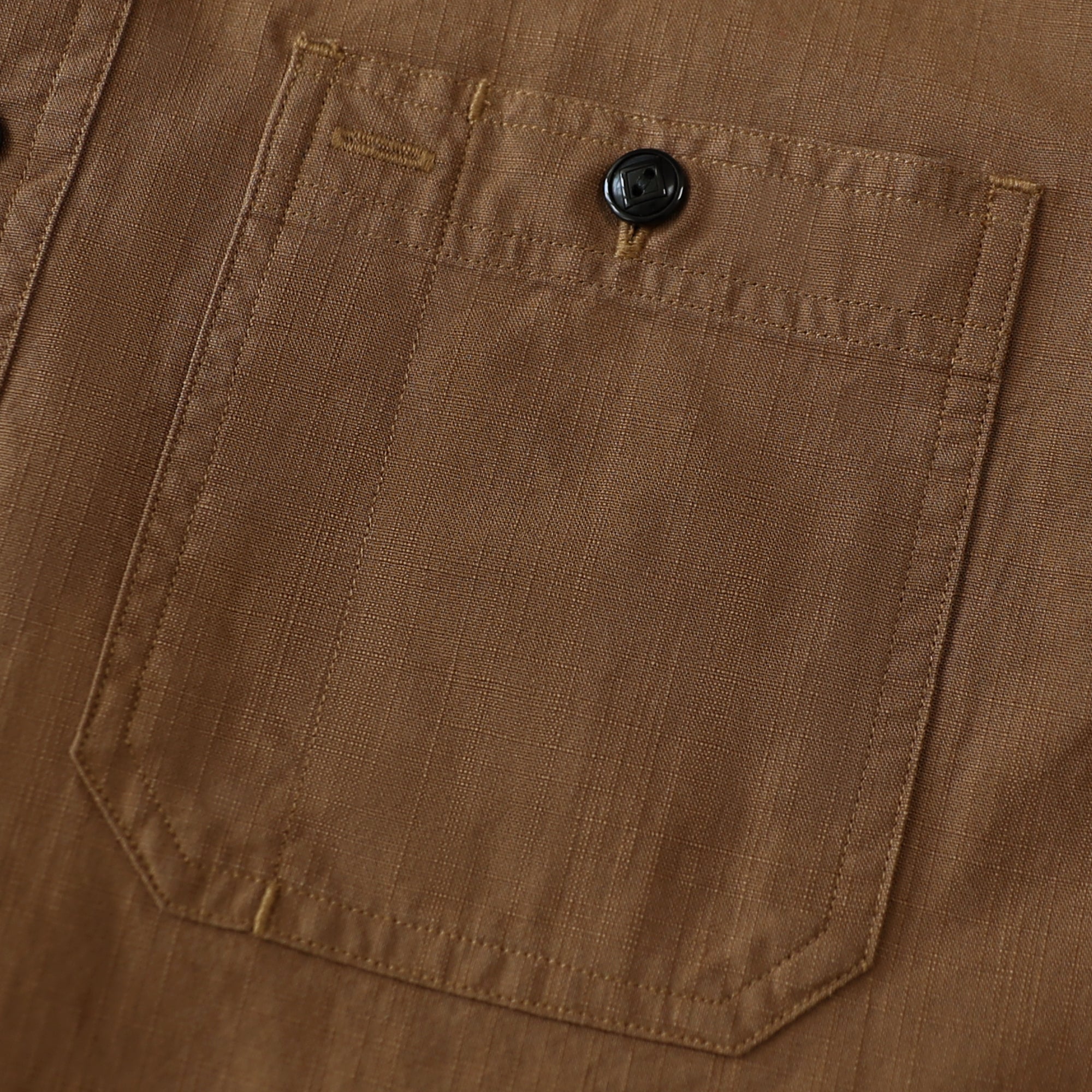 Dubinik® Dark Brown Chambray Long Sleeve Button-Front Closure Pocket Cotton Workshirt#58011