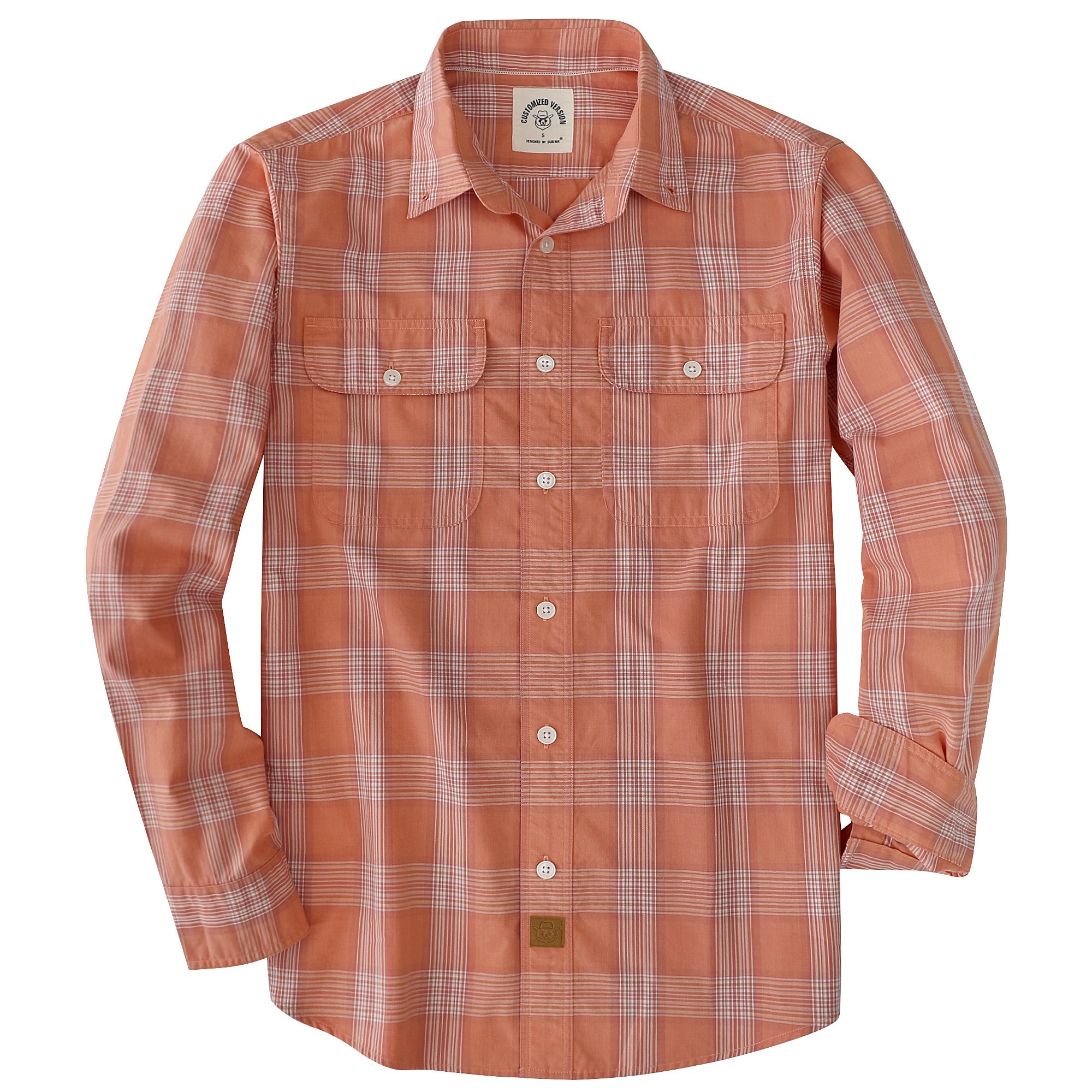 Dubinik® Mens Long Sleeve Button Down Shirts Casual Plaid Shirt with Practical Double Pockets Comfortable and Soft#0050021