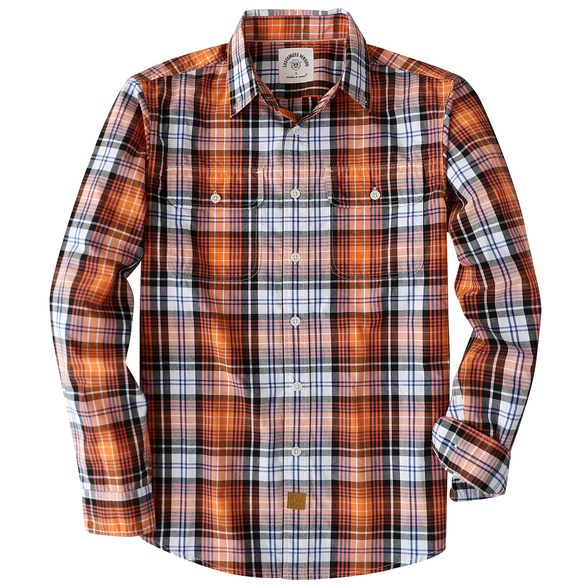 Dubinik® Mens Long Sleeve Button Down Shirts Casual Plaid Shirt with Practical Double Pockets Comfortable and Soft#0050014