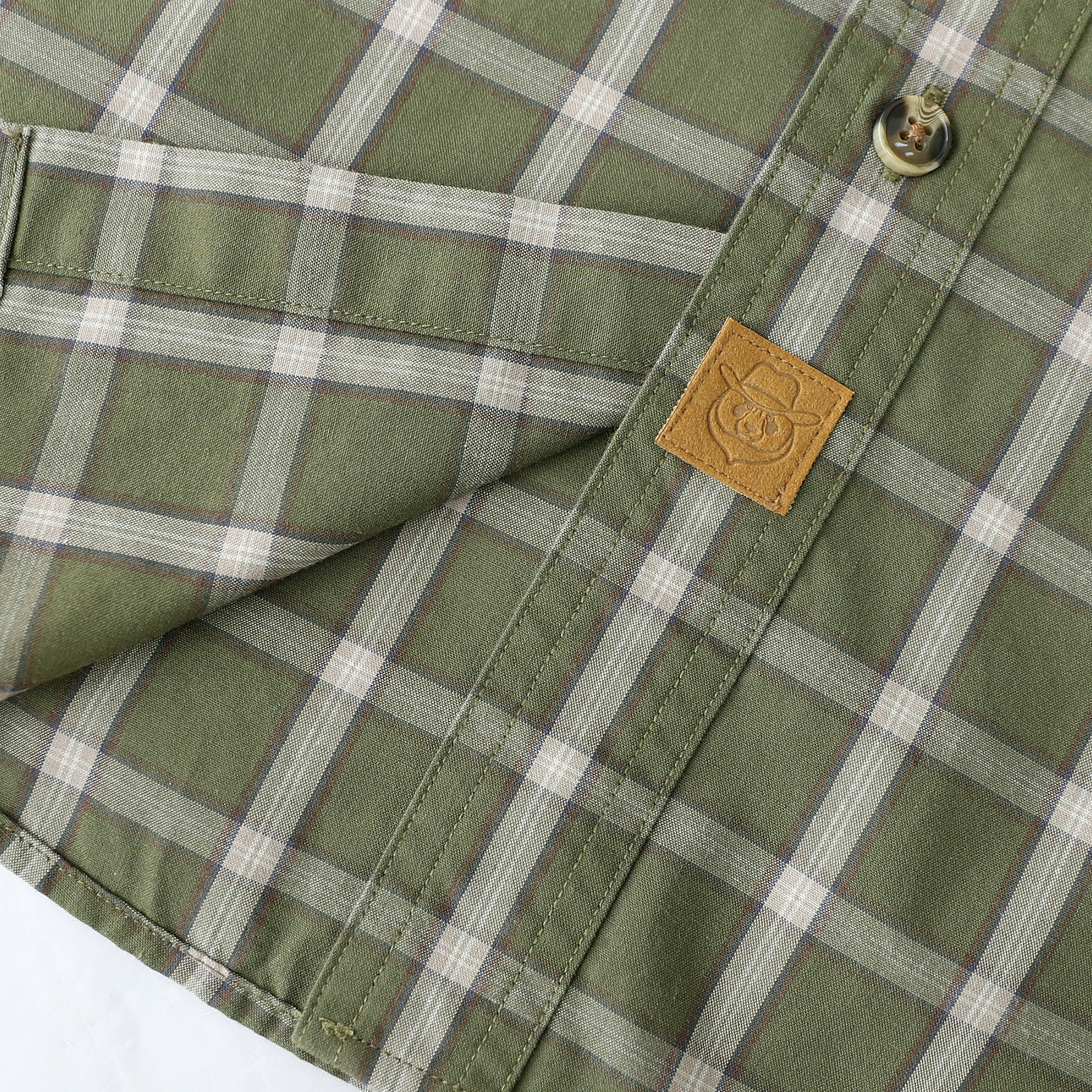 Dubinik® Mens Long Sleeve Button Down Green Shirts Casual Plaid Shirt with Practical Double Pockets Comfortable and Soft#0050026