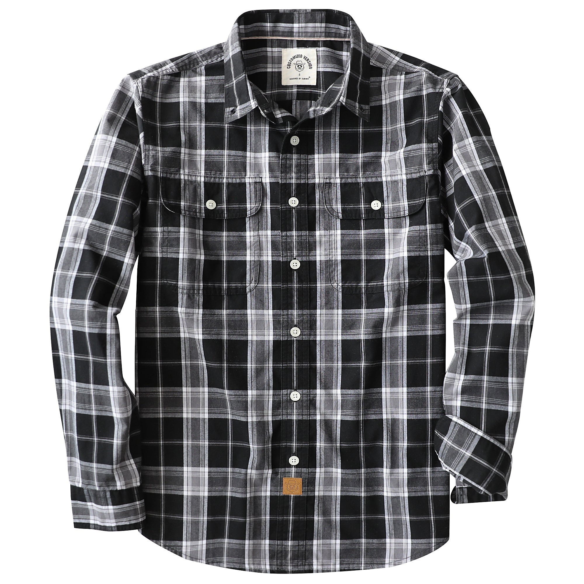 Dubinik® Mens Long Sleeve Button Down Shirts Casual Plaid Shirt with Practical Double Pockets Comfortable and Soft#0050006