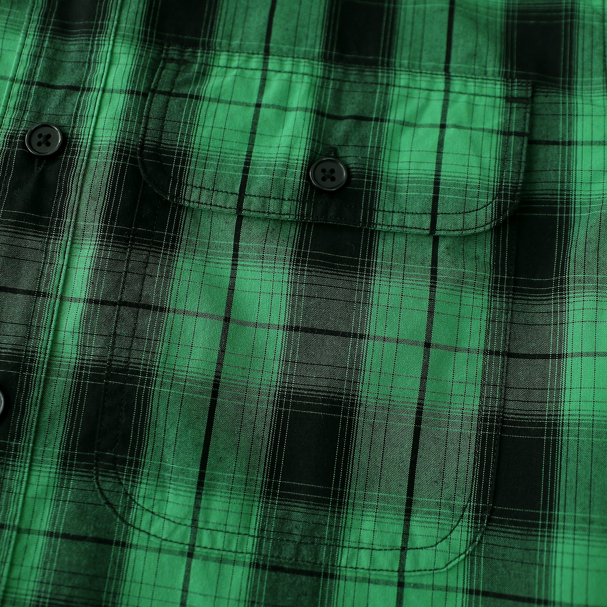 Dubinik® Mens Long Sleeve Button Down Green Shirts Casual Plaid Shirt with Practical Double Pockets Comfortable and Soft#0050001