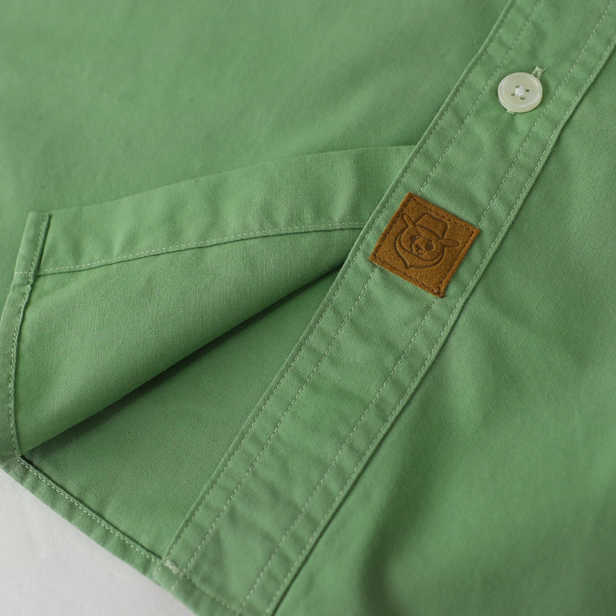 Dubinik® Mens Long Sleeve Button Down Solid Light Green Shirts Casual Plaid Shirt with Practical Double Pockets Comfortable and Soft#0050031