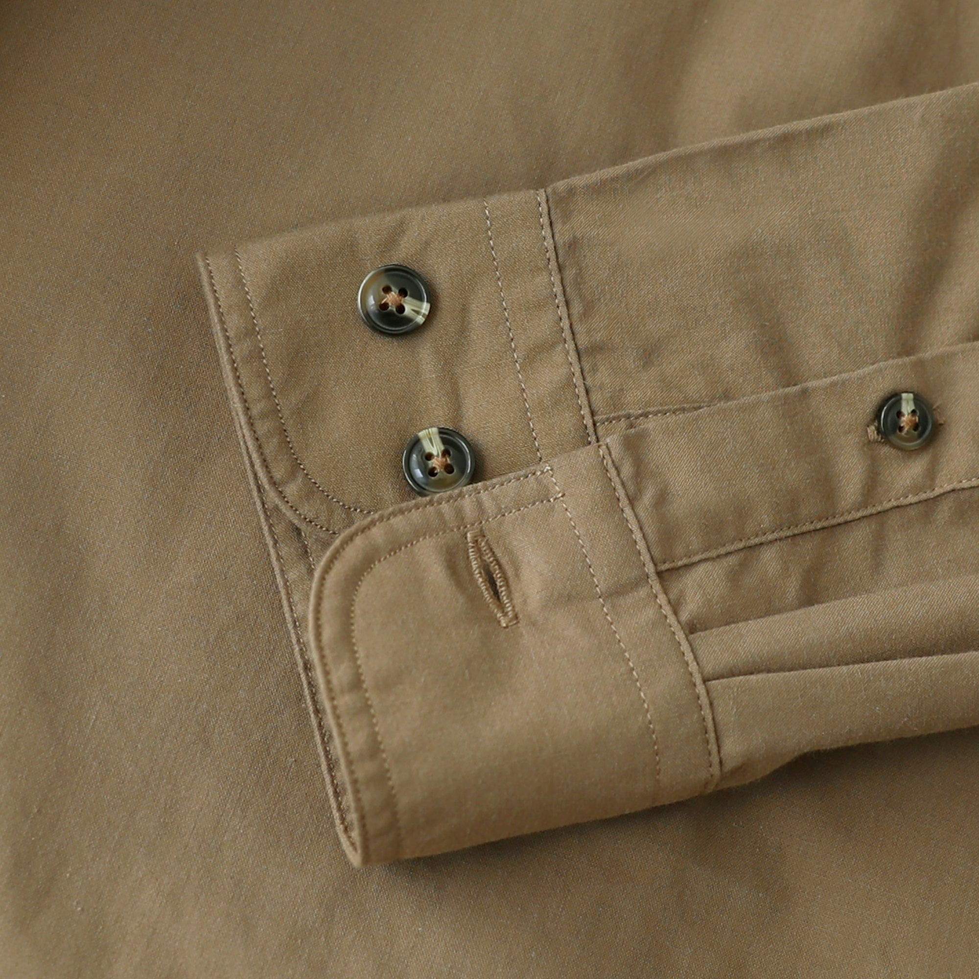 Dubinik® Mens Long Sleeve Button Down Solid Khaki Shirts Casual Plaid Shirt with Practical Double Pockets Comfortable and Soft#0050030