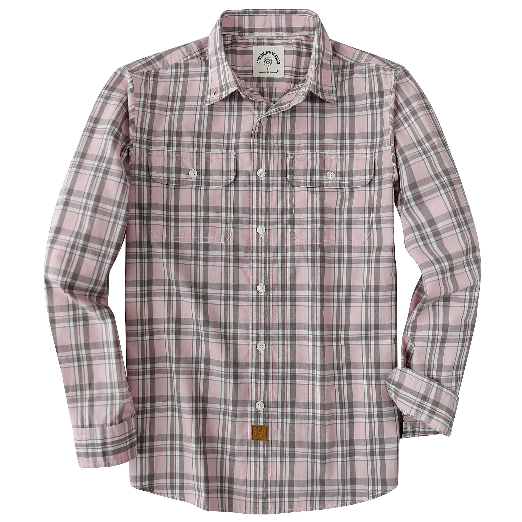 Dubinik® Mens Long Sleeve Button Down Shirts Casual Plaid Shirt with Practical Double Pockets Comfortable and Soft#0050018