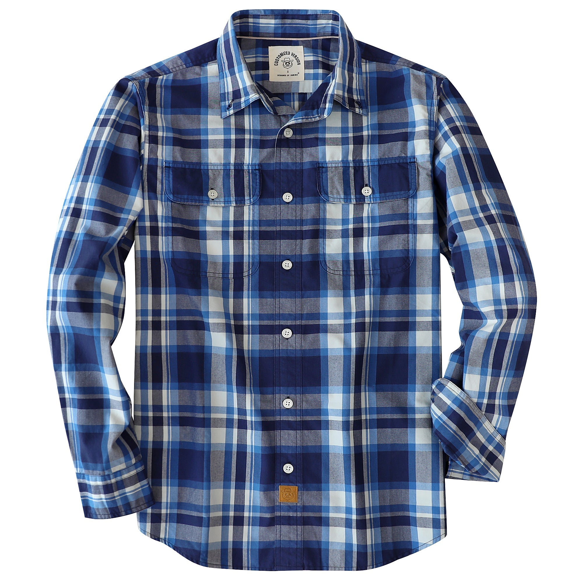 Dubinik® Mens Long Sleeve Button Down Shirts Casual Plaid Shirt with Practical Double Pockets Comfortable and Soft#0050003