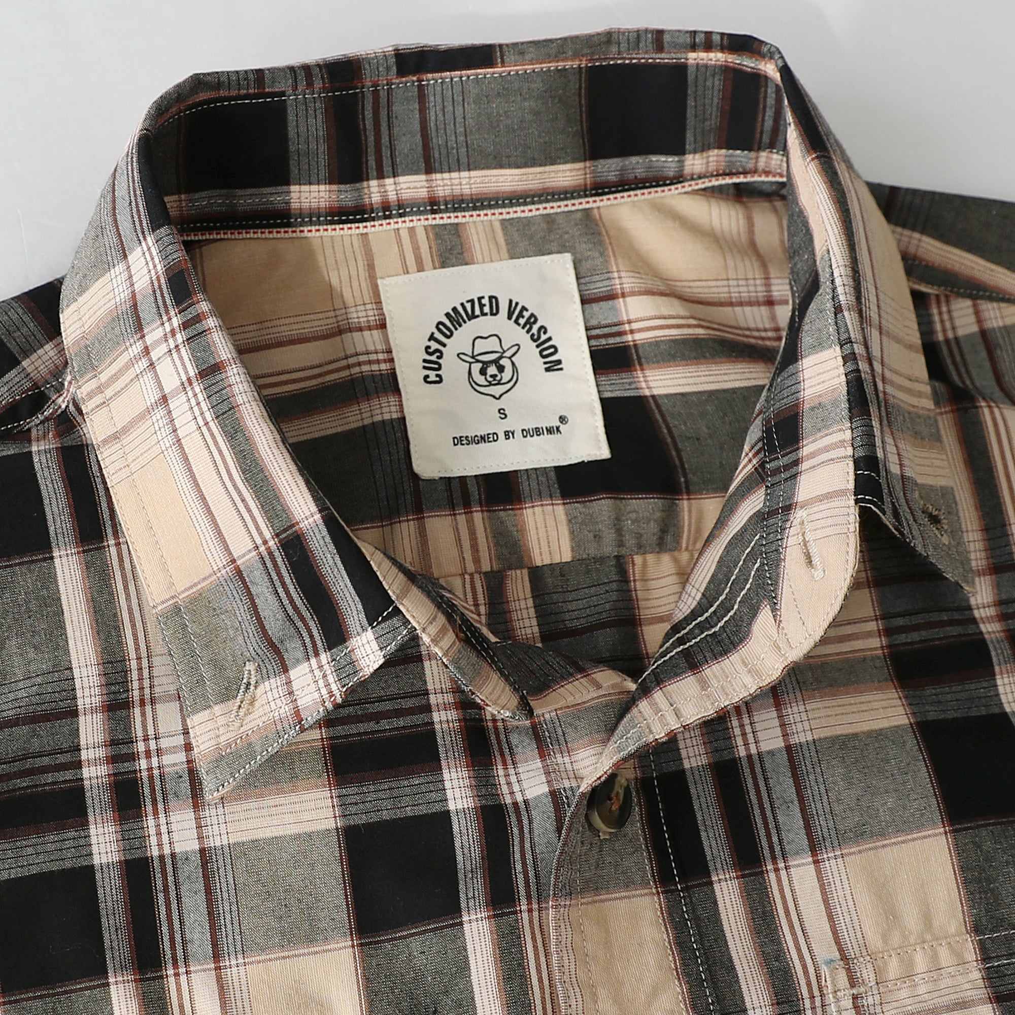 Dubinik® Mens Long Sleeve Button Down Shirts Casual Plaid Shirt with Practical Double Pockets Comfortable and Soft#0050004