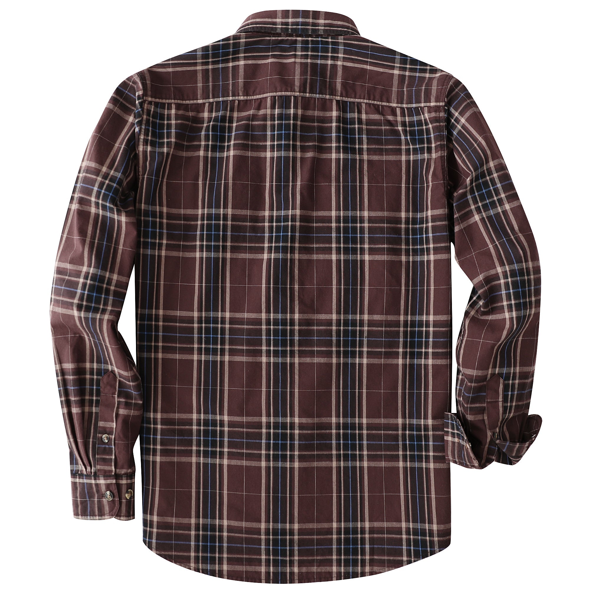 Dubinik® Mens Long Sleeve Button Down Shirts Casual Plaid Shirt with Practical Double Pockets Comfortable and Soft#0050012