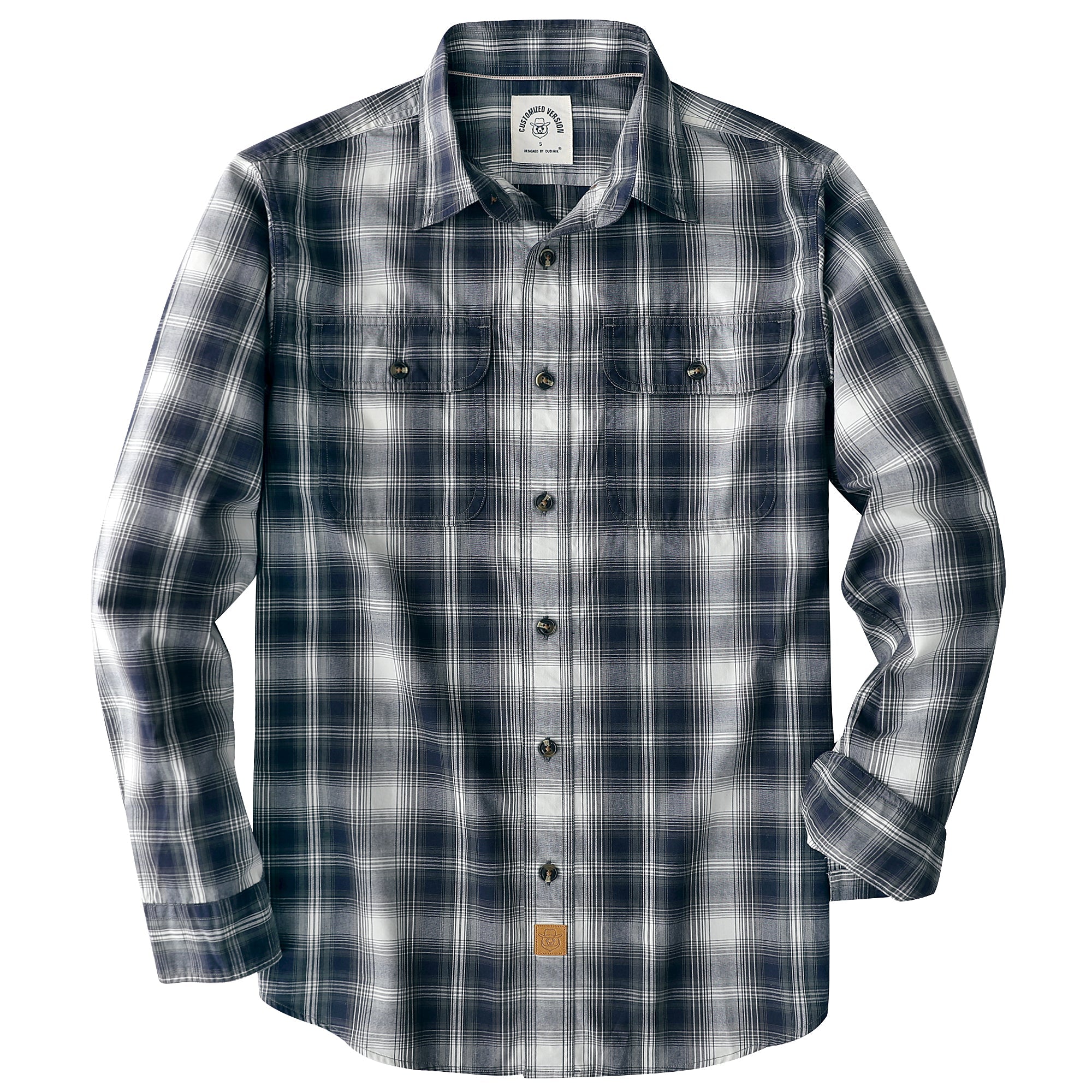 Dubinik® Mens Long Sleeve Button Down Shirts Casual Plaid Shirt with Practical Double Pockets Comfortable and Soft#0050019