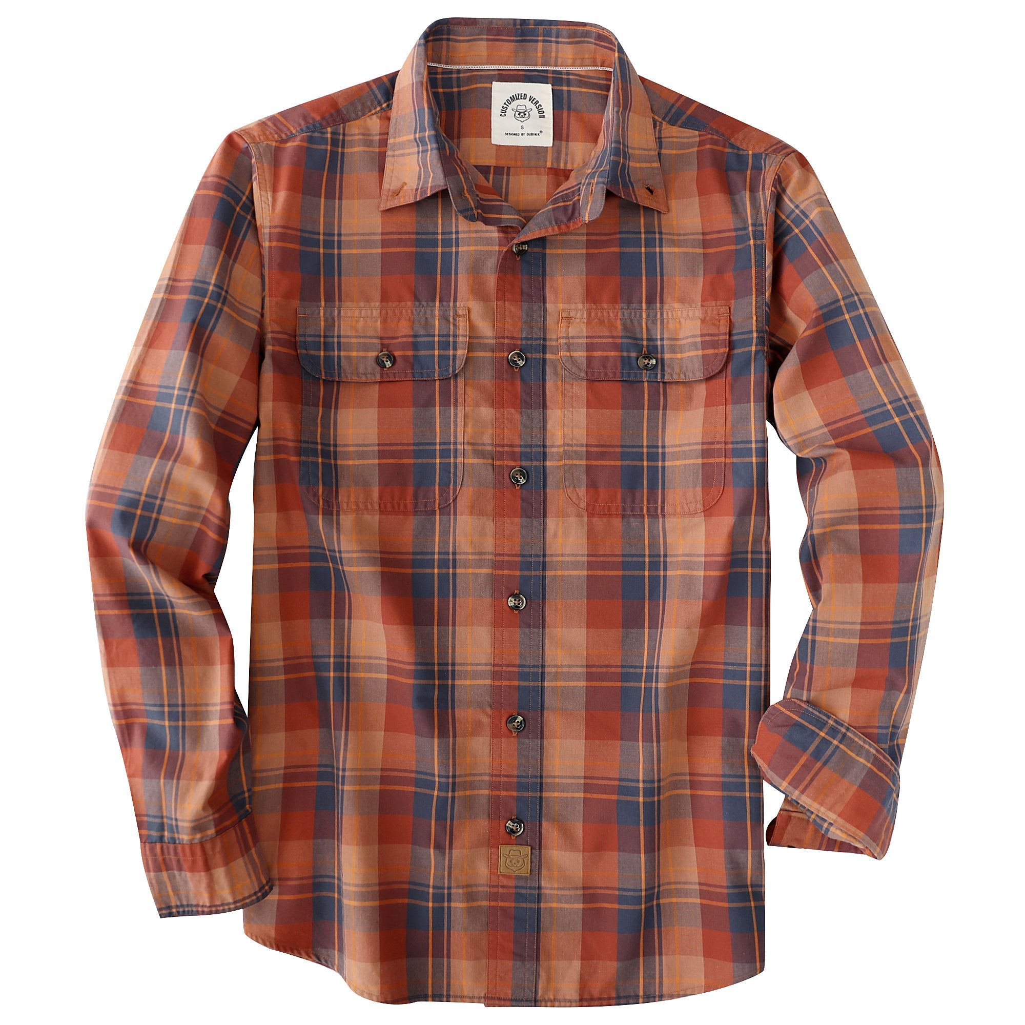 Dubinik® Mens Long Sleeve Button Down Shirts Casual Plaid Shirt with Practical Double Pockets Comfortable and Soft#0050025