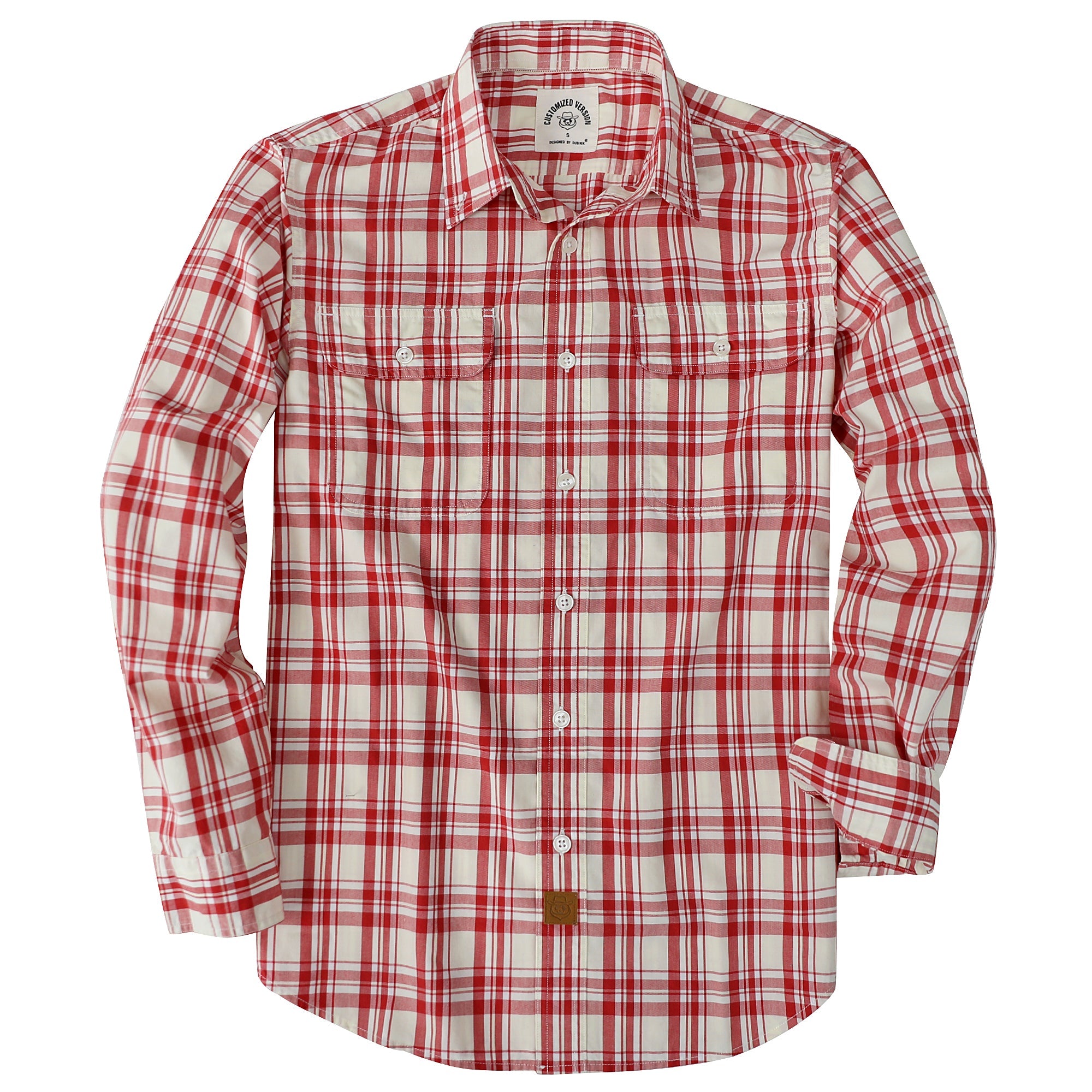 Dubinik® Mens Long Sleeve Button Down Shirts Casual Plaid Shirt with Practical Double Pockets Comfortable and Soft#0050005