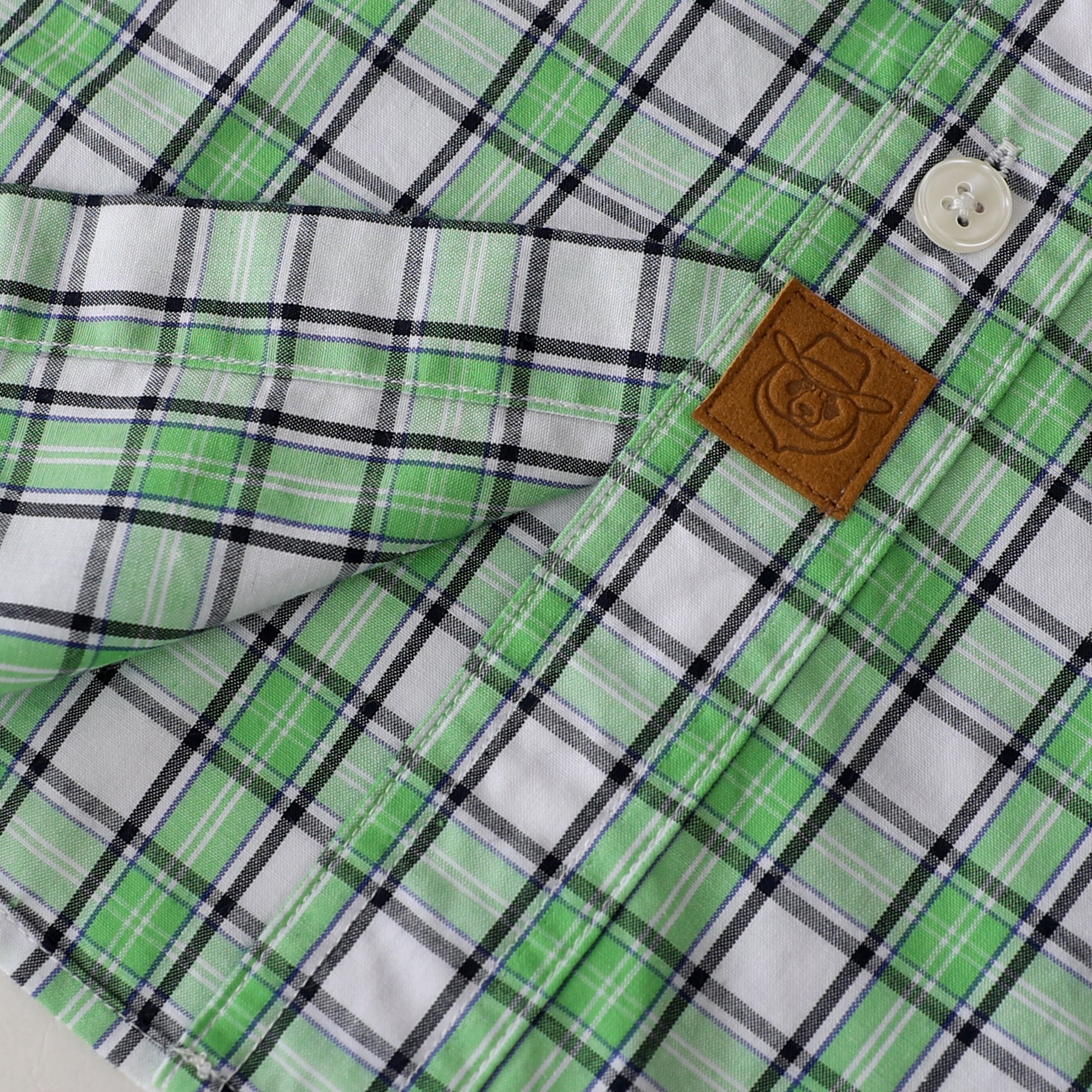 Dubinik® Mens Long Sleeve Button Down Green Shirts Casual Plaid Shirt with Practical Double Pockets Comfortable and Soft#0050008