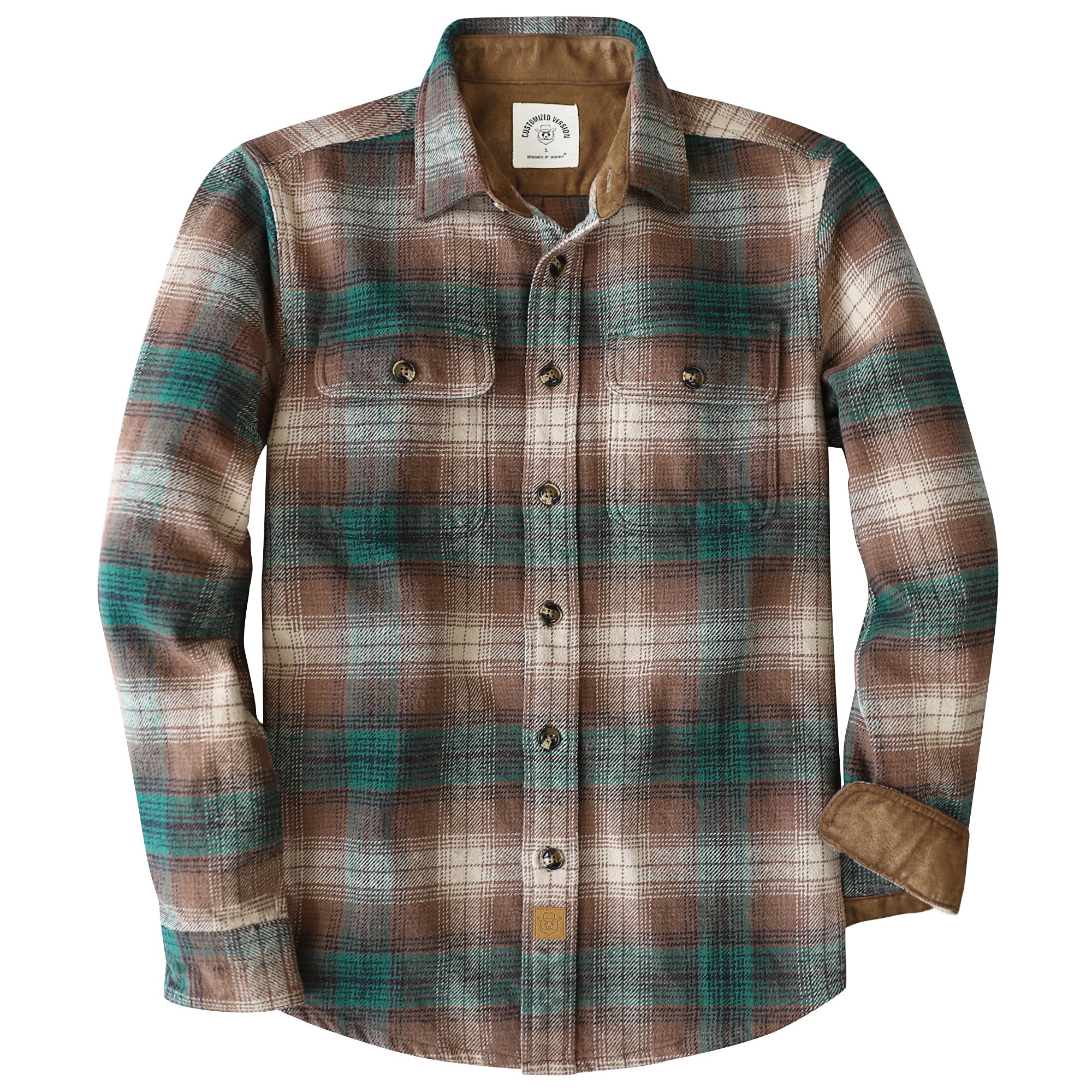 Dubinik® 13oz Ultra Heavyweight Mens Flannel Shirts Long Sleeve Casual Button Down Pocket Soft Warm Cotton Shirt#84005