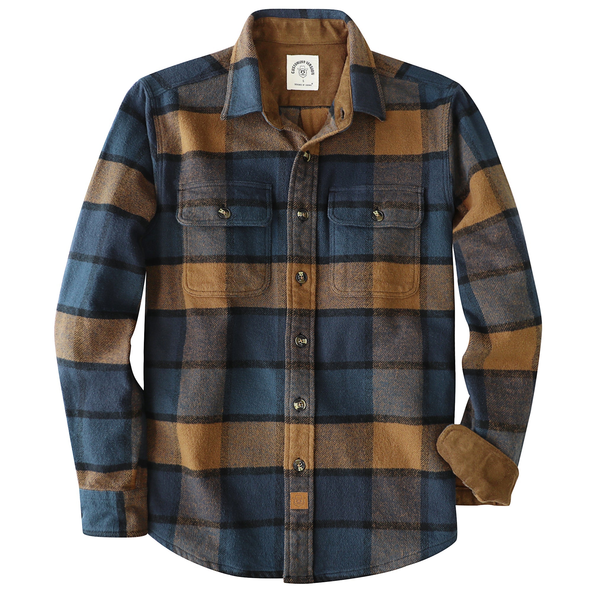 Dubinik® 13oz Ultra Heavyweight Mens Flannel Shirts Long Sleeve Casual Button Down Pocket Soft Warm Cotton Shirt#84003