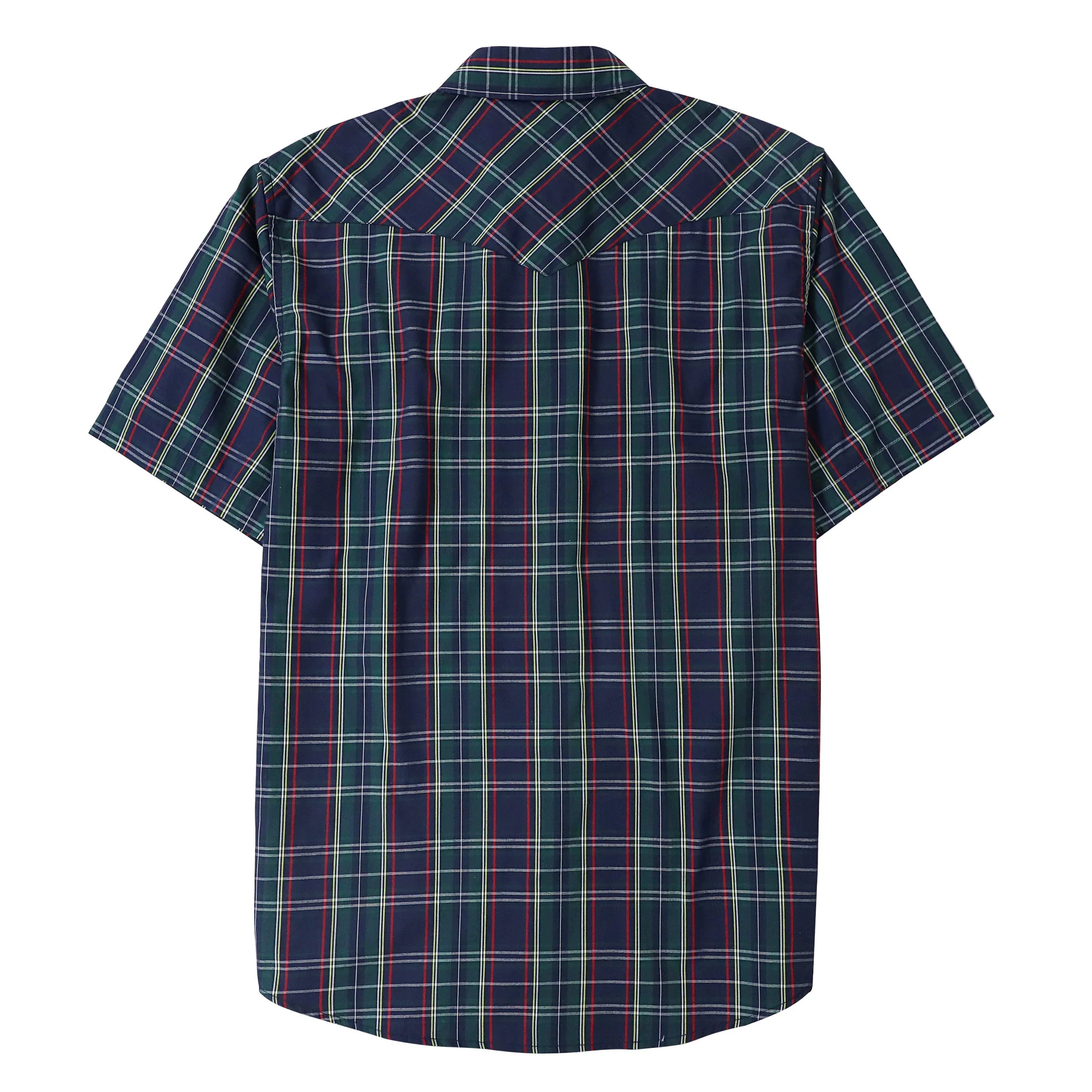 Dubinik® Western Shirts for Men Short Sleeve Plaid Pearl Snap Shirts for Men Button Up Shirt Cowboy Casual Work Shirt#41032