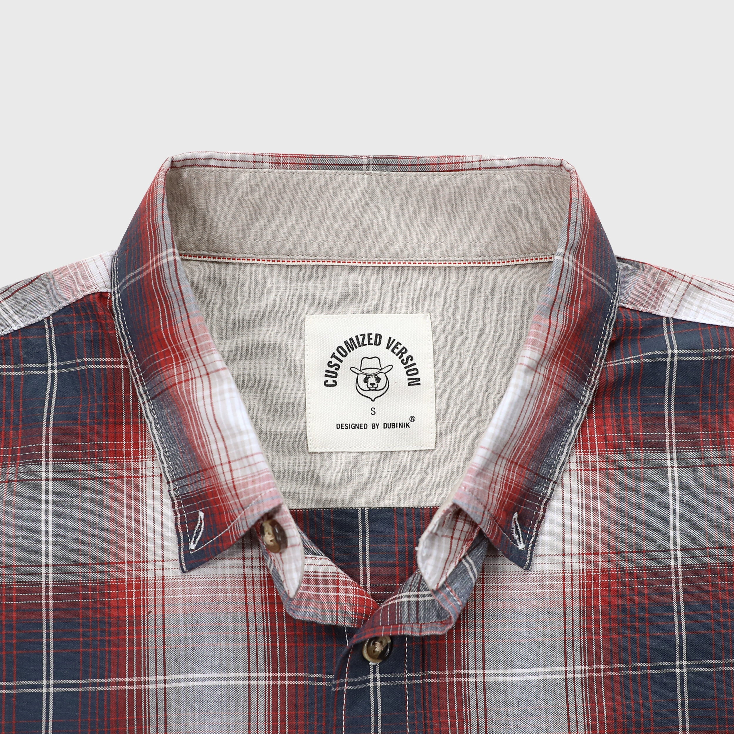 Dubinik® Mens Short Sleeve Button Down Shirts 100% Cotton Plaid Casual Shirt with Pocket #0110