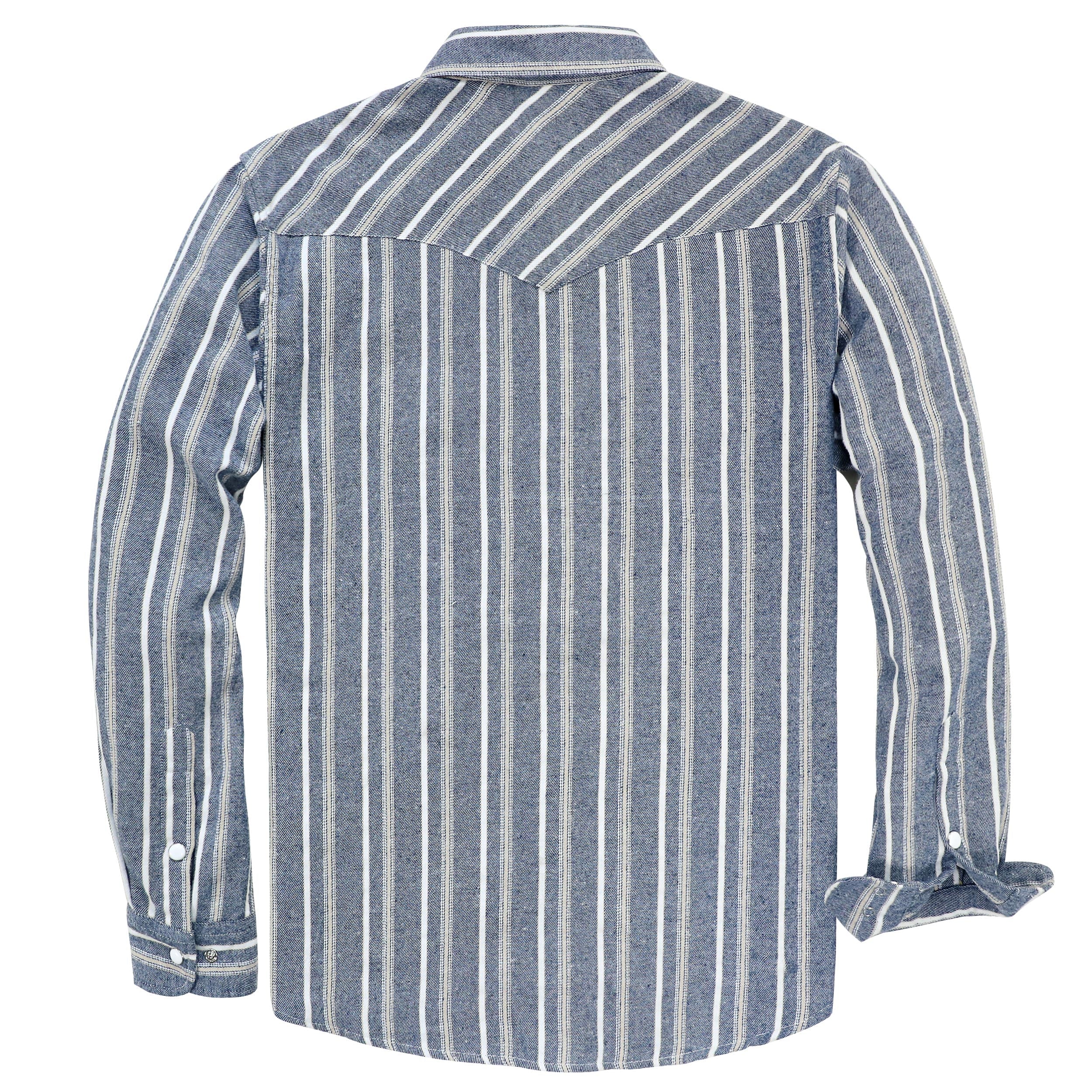 Dubinik® Flannel Shirt For Men Western Cowboy Pearl Snap Shirts For Men Long Sleeve Vintage Buttons Down Plaid Shirt #28504