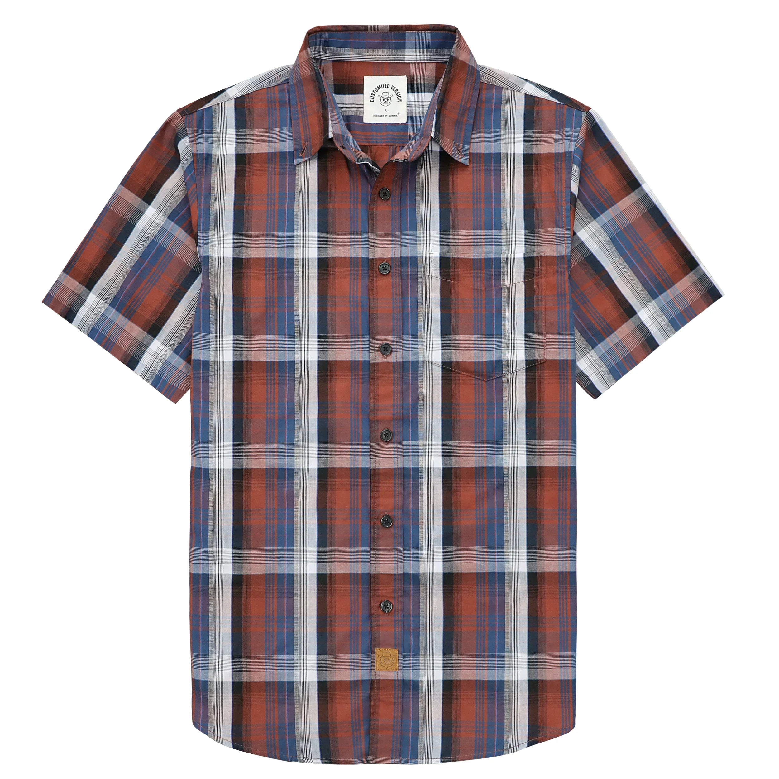 Dubinik® Mens Short Sleeve Button Down Shirts Summer Vintage Short Sleeve Button Down Men Lightweight Men's Casual Shirts#51003