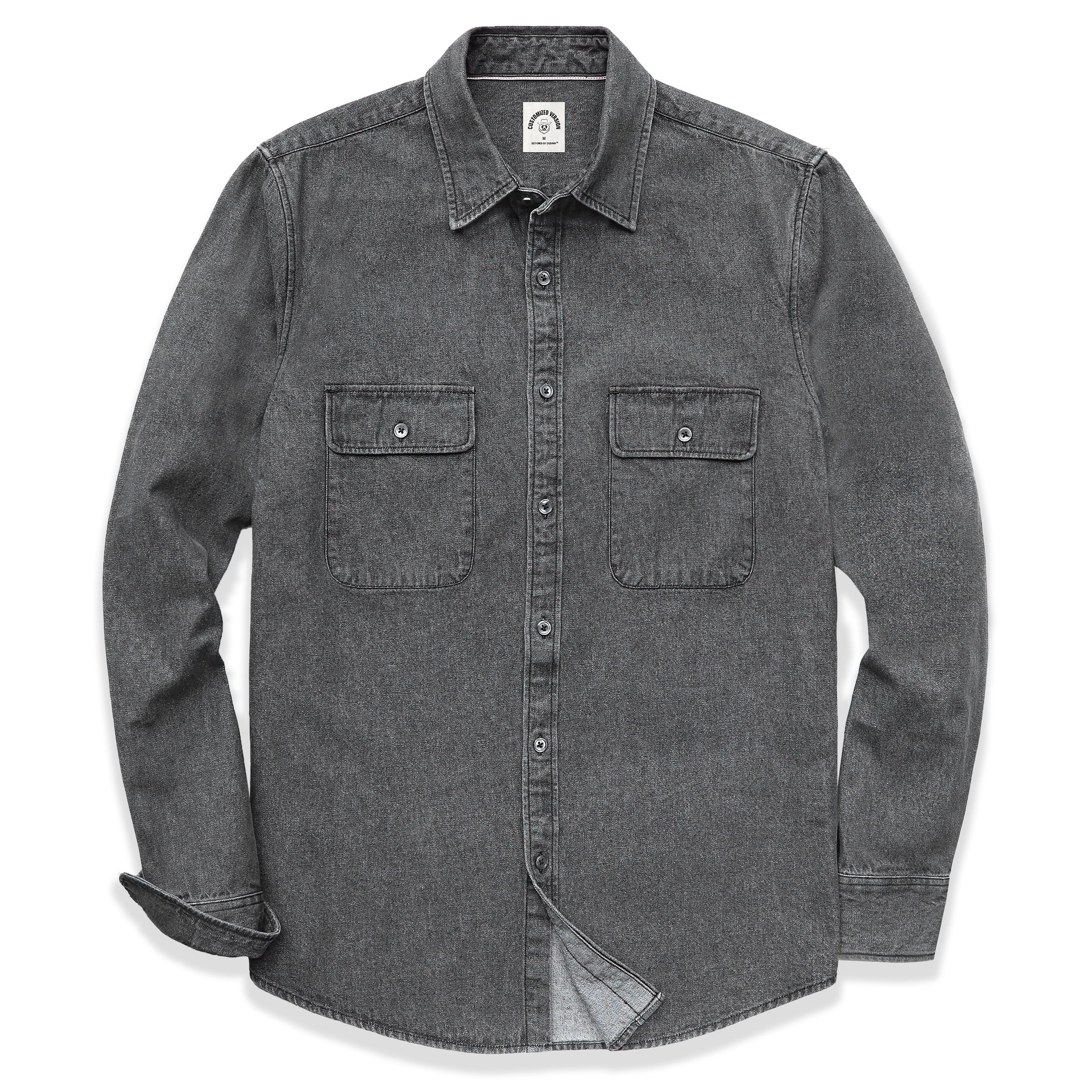 Men's cotton long sleeve denim shirt #4503