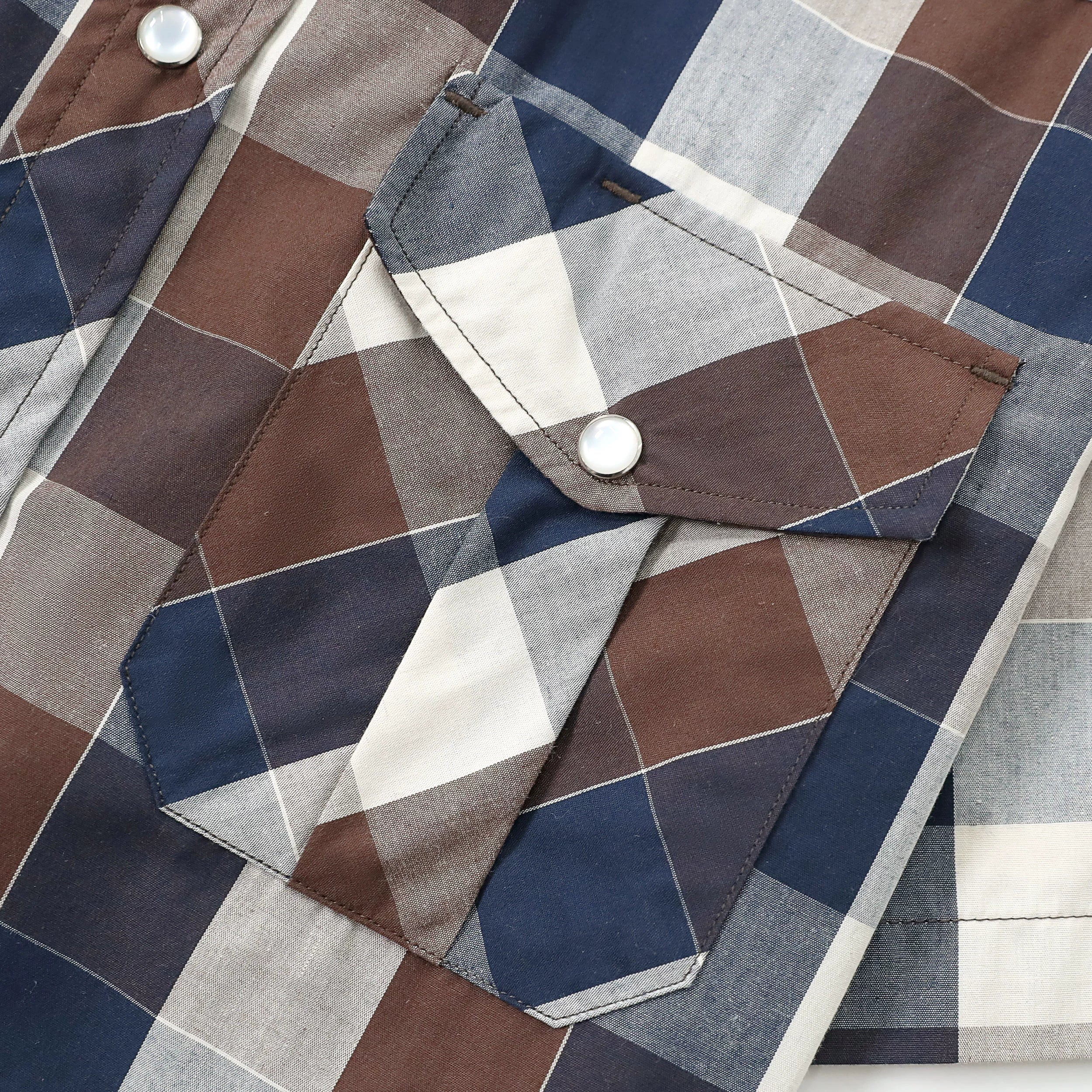 Dubinik® Western Shirts for Men Short Sleeve Plaid Pearl Snap Shirts for Men Button Up Shirt Cowboy Casual Work Shirt#41010