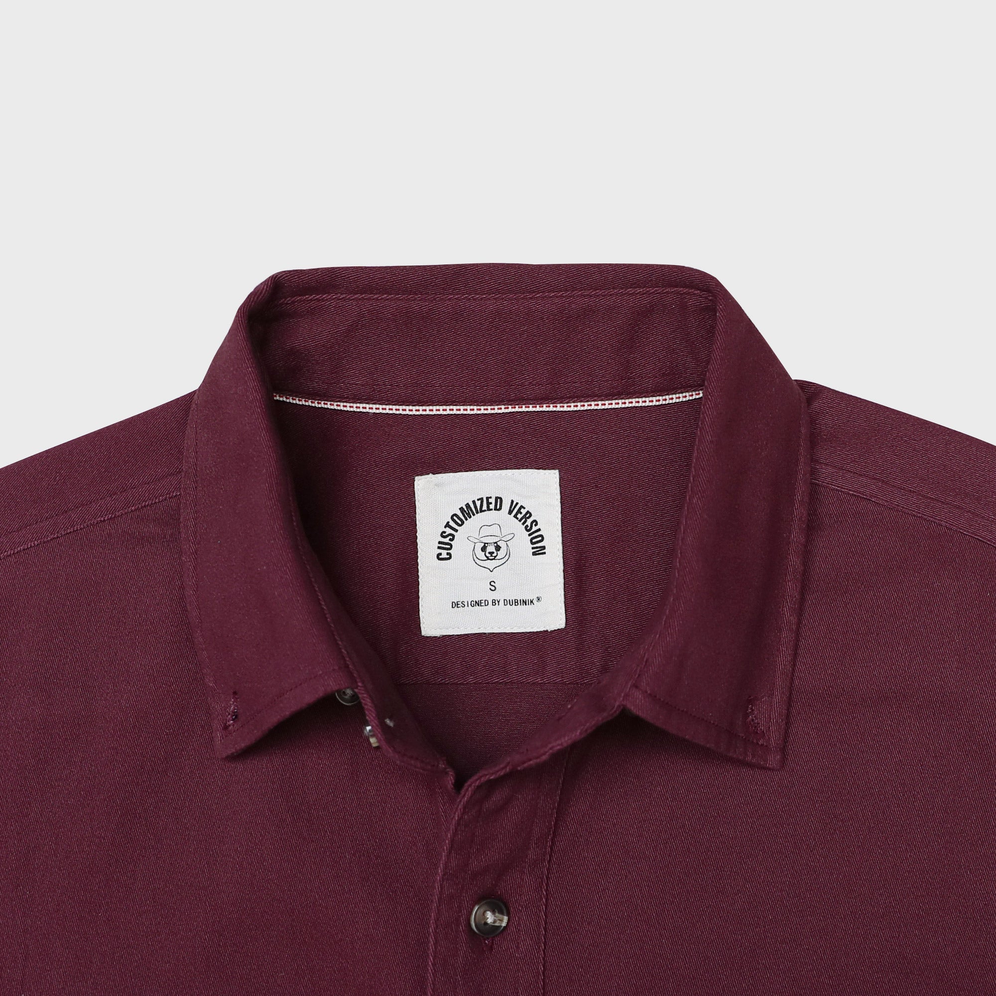 Men's outdoor casual short sleeve Burgundy Solid shirt #1510