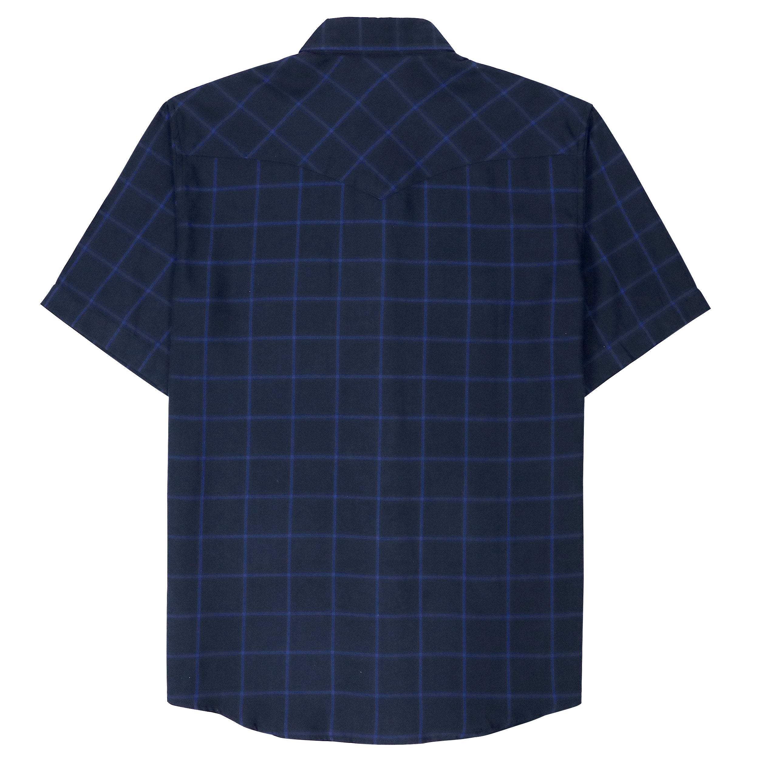 Dubinik®Bamboo Fiber Mens Shirts Short Sleeve Plaid Shirt Men Western Cowboy Pearl Snap Vintage Casual Plaid Shirt #2913