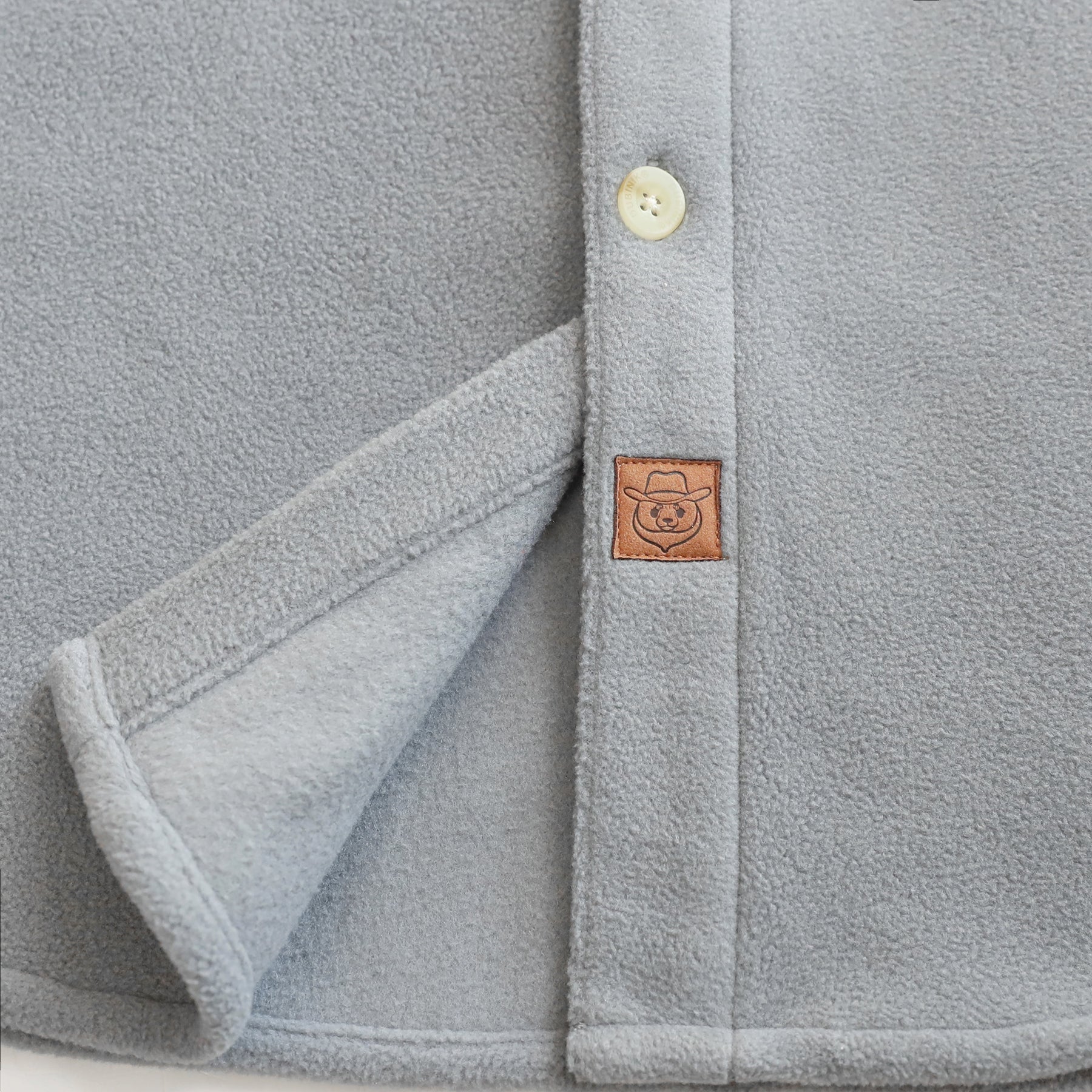 Mens Long Sleeve Light Grey Solid Fleece Shirt Casual Button Down Light-in-weight Shirt #1805