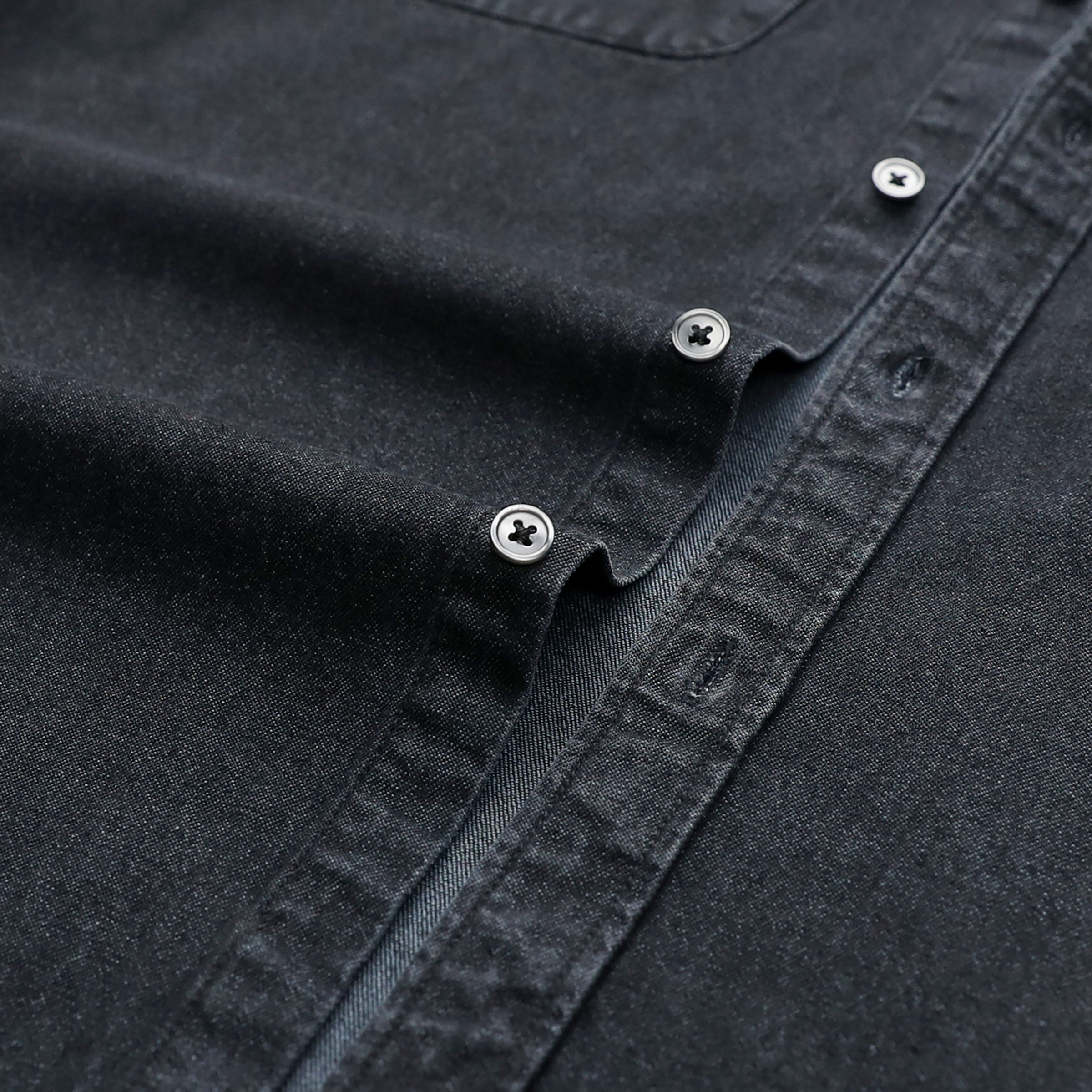 Mens Denim Button Down Shirt Cotton Regular Fit Casual Work Shirts #4505