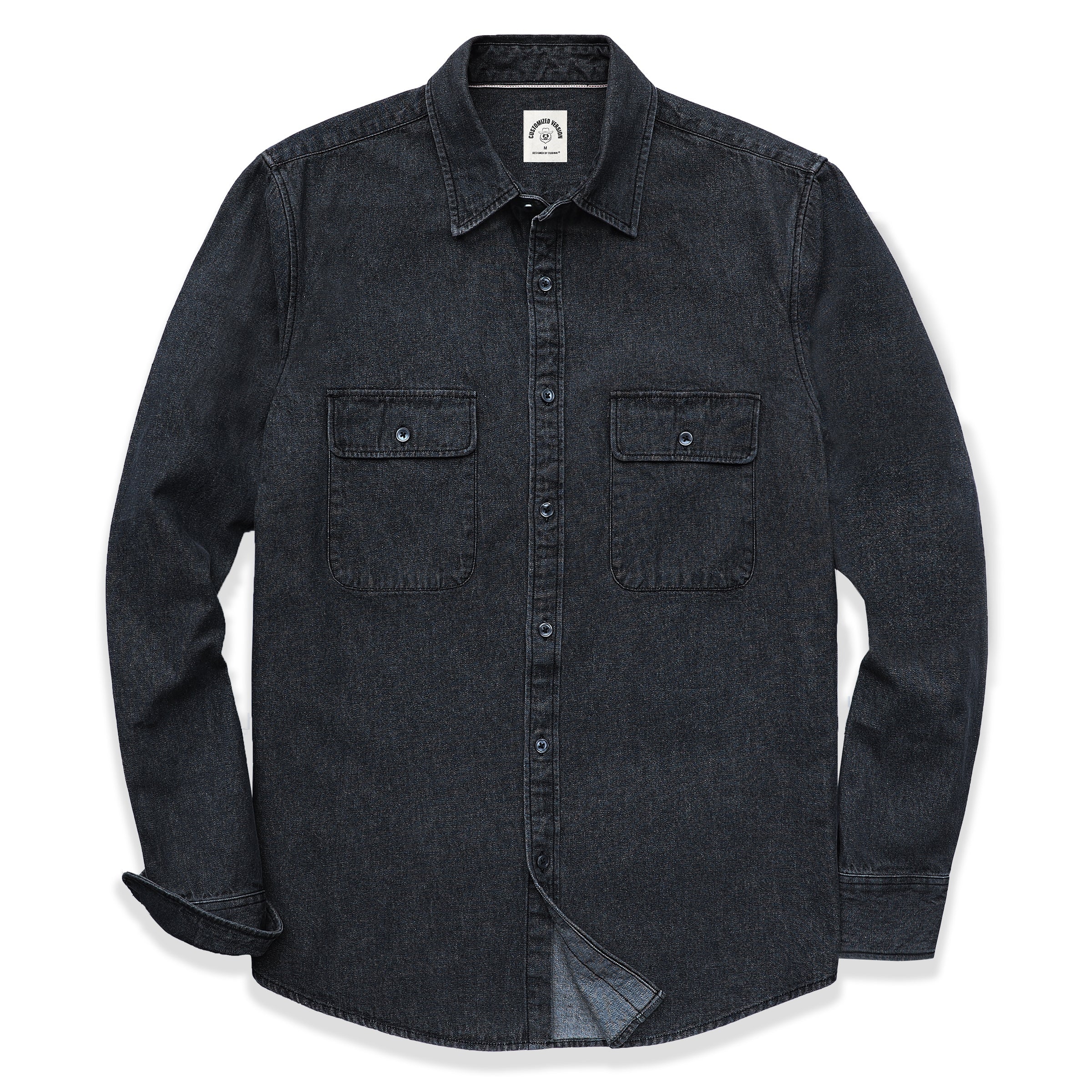 Mens Denim Button Down Shirt Cotton Regular Fit Casual Work Shirts #4505