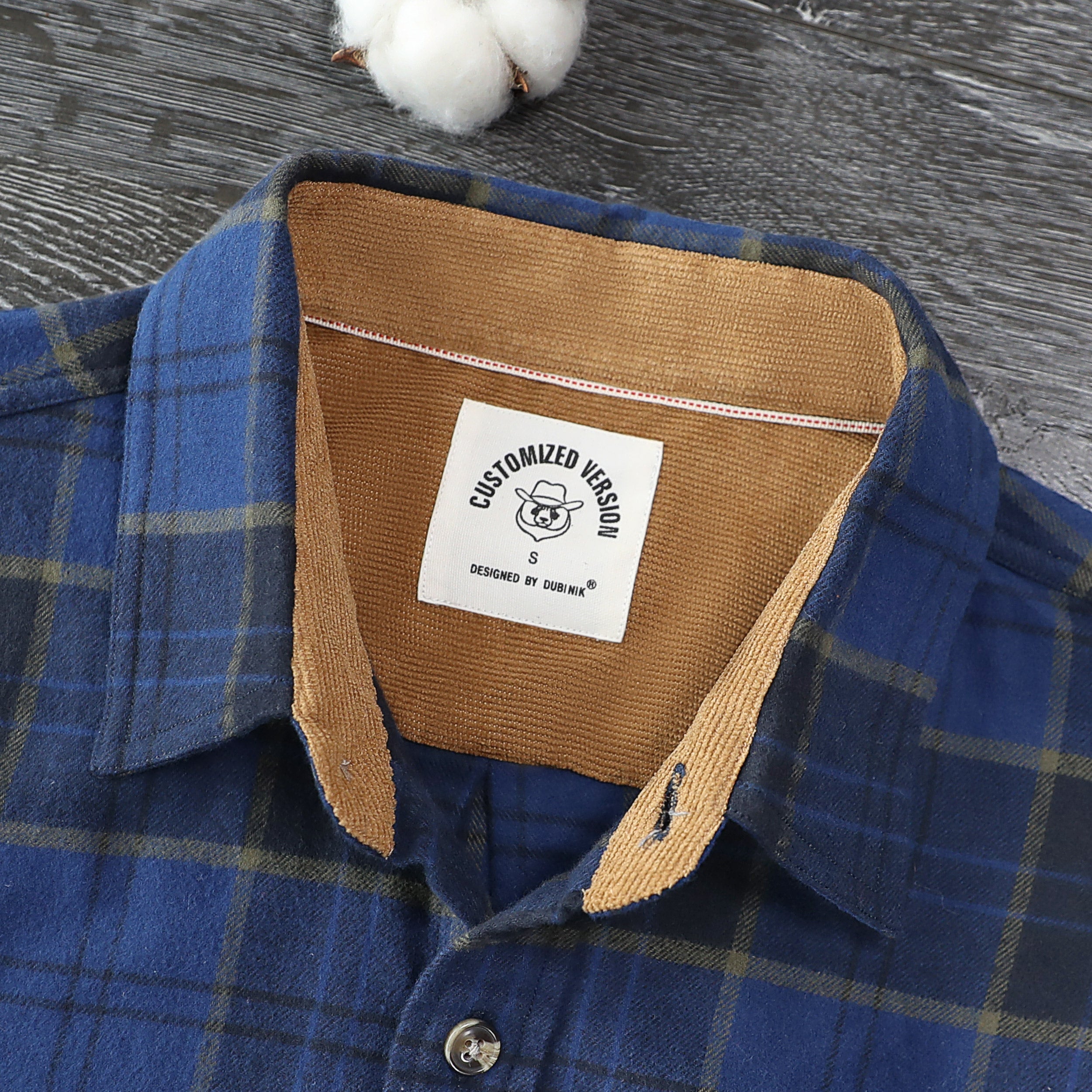 Dubinik® Mens Flannel Shirt Long Sleeve Button Down Plaid All Cotton Soft Brushed Flannel Shirt For Men Utility Casual Shirt #0030016