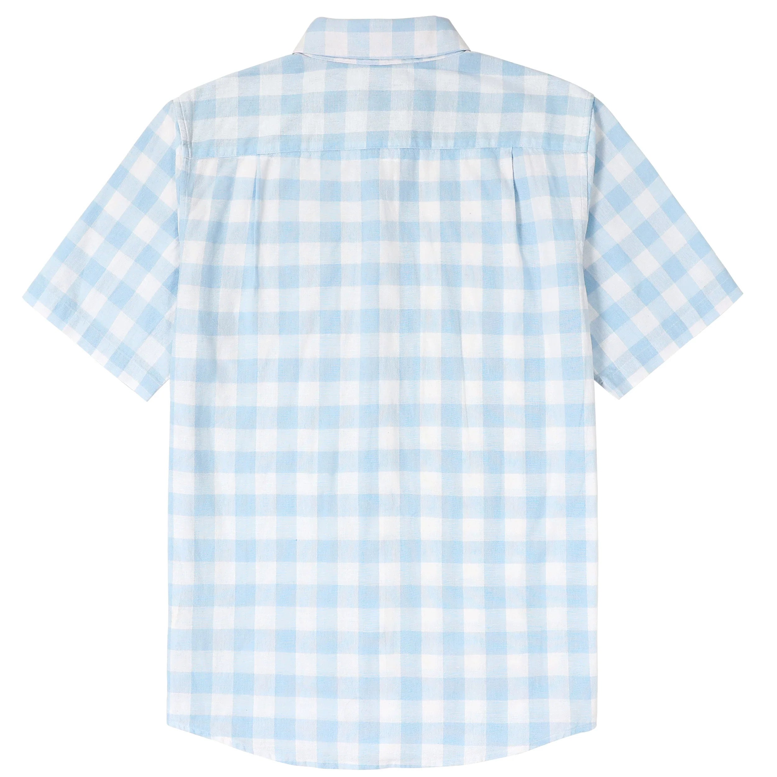 Dubinik® Mens Short Sleeve Button Down Shirts 100% Cotton Plaid Men's Casual Button-Down Shirts with Pocket#01148