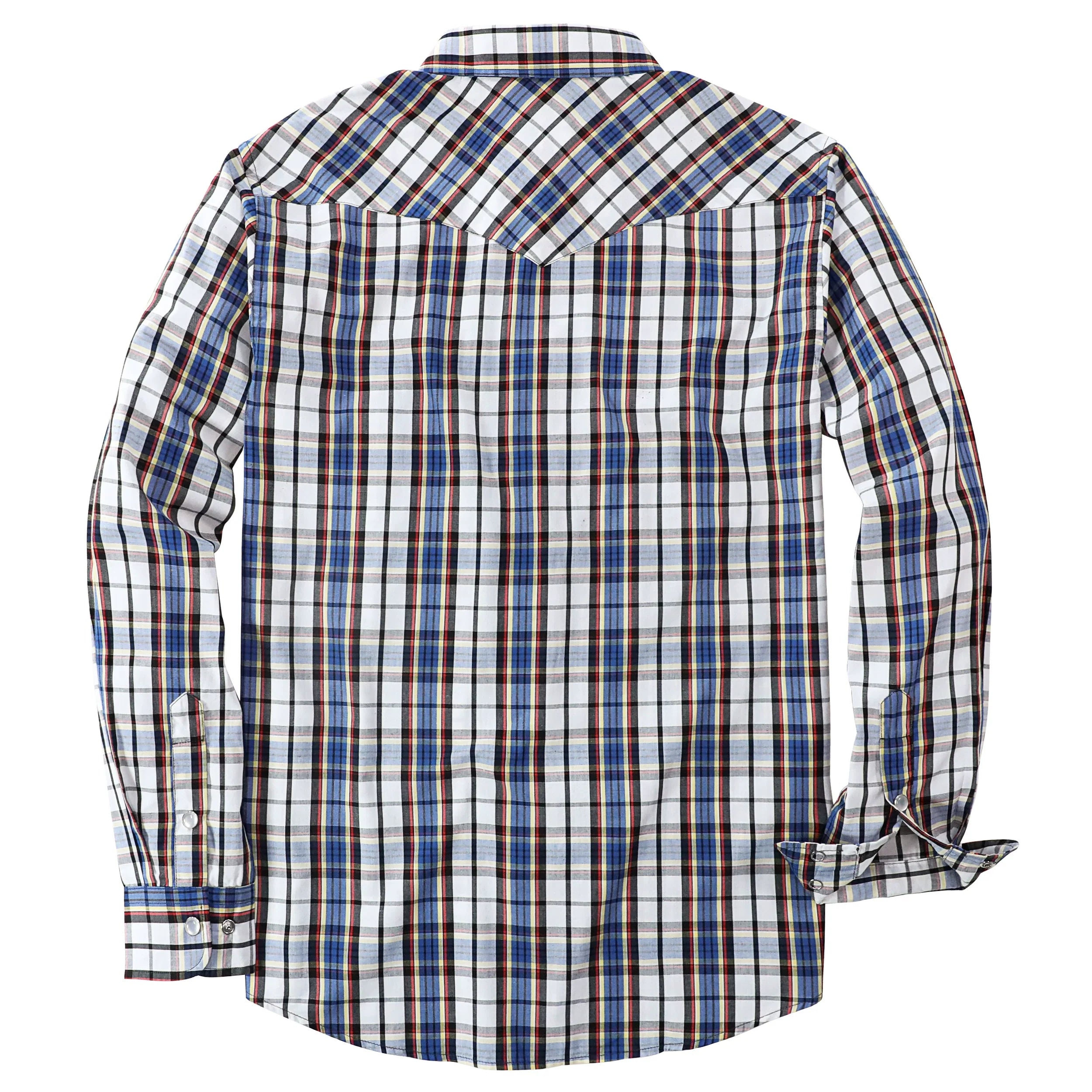 Dubinik® Pearl Snap Shirts for Men Long Sleeve Western Shirts for Men Vintage Casual Plaid Shirt Cowboy Shirts for Men#42009