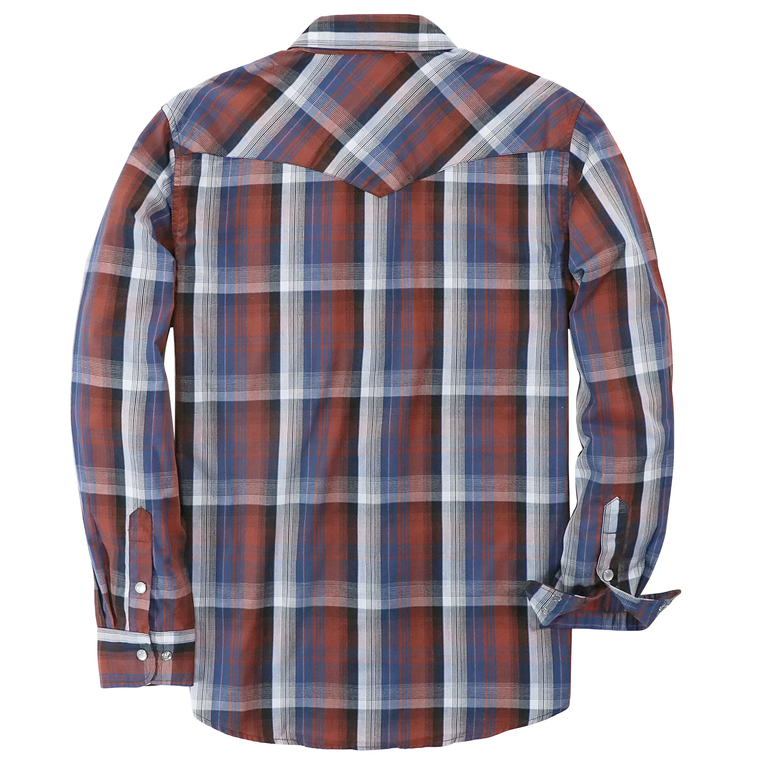 Dubinik® Pearl Snap Shirts for Men Long Sleeve Western Shirts for Men Vintage Casual Plaid Shirt Cowboy Shirts for Men#42003