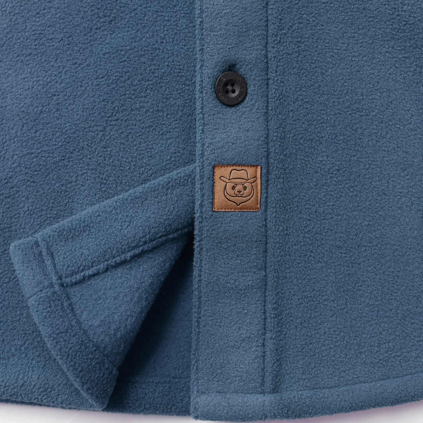 Mens Long Sleeve Navy Solid Fleece Shirt Casual Button Down Light-in-weight Shirt #0247