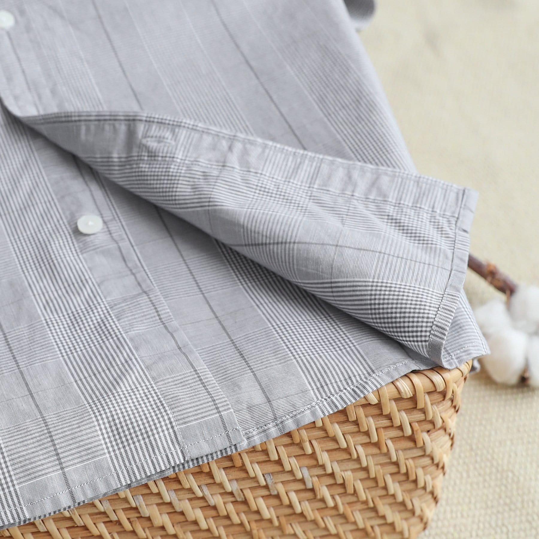 Men's casual short-sleeved cotton shirt #0106