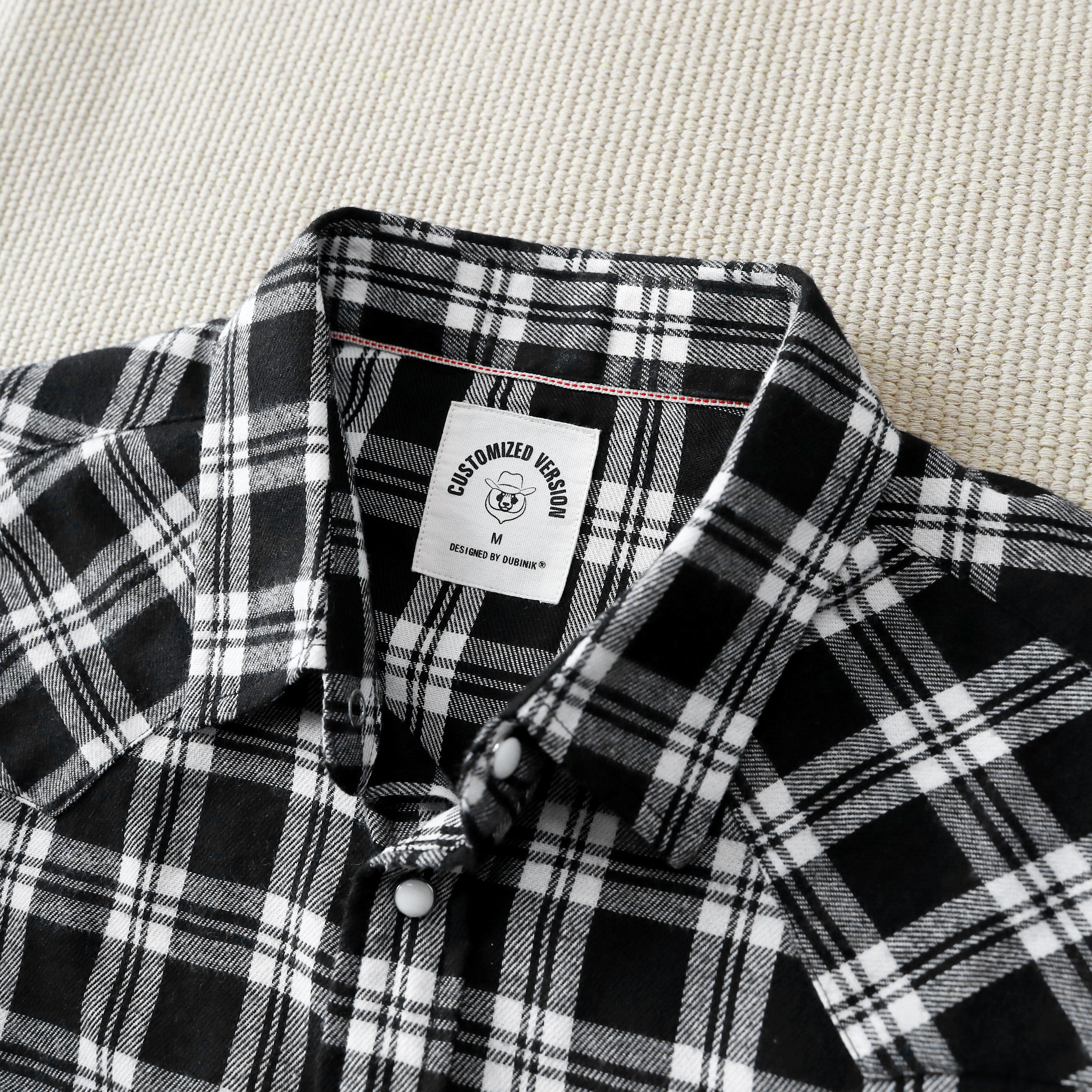 Mens Flannel Long Sleeve Pearl Snap Buttons Western Cowboy Vintage Casual Shirts #2804