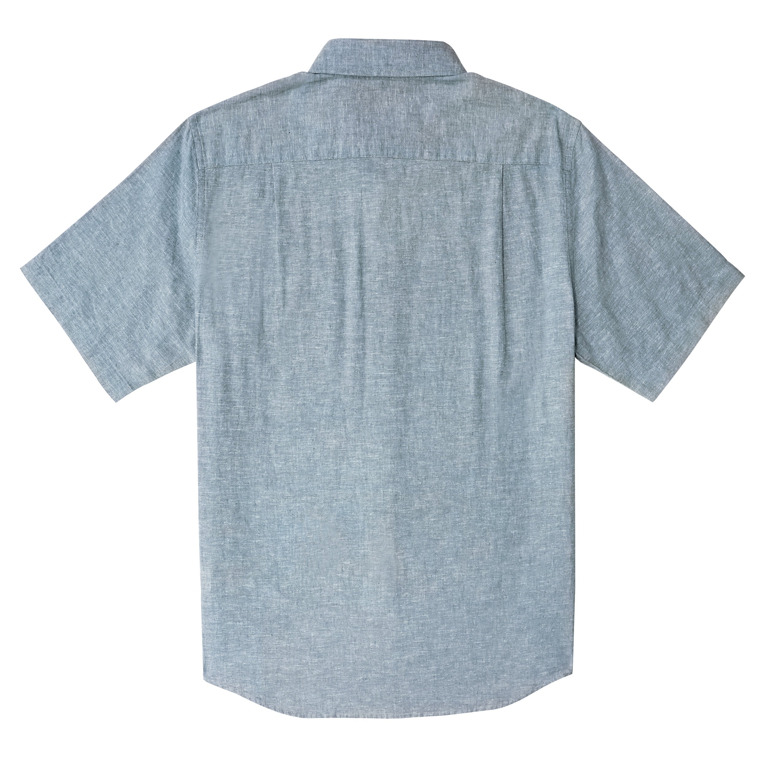 Dubinik Grey and  Blue Mens Short Sleeve Button Down Shirts 100% Cotton Plaid Casual Shirt with Pocket#0114