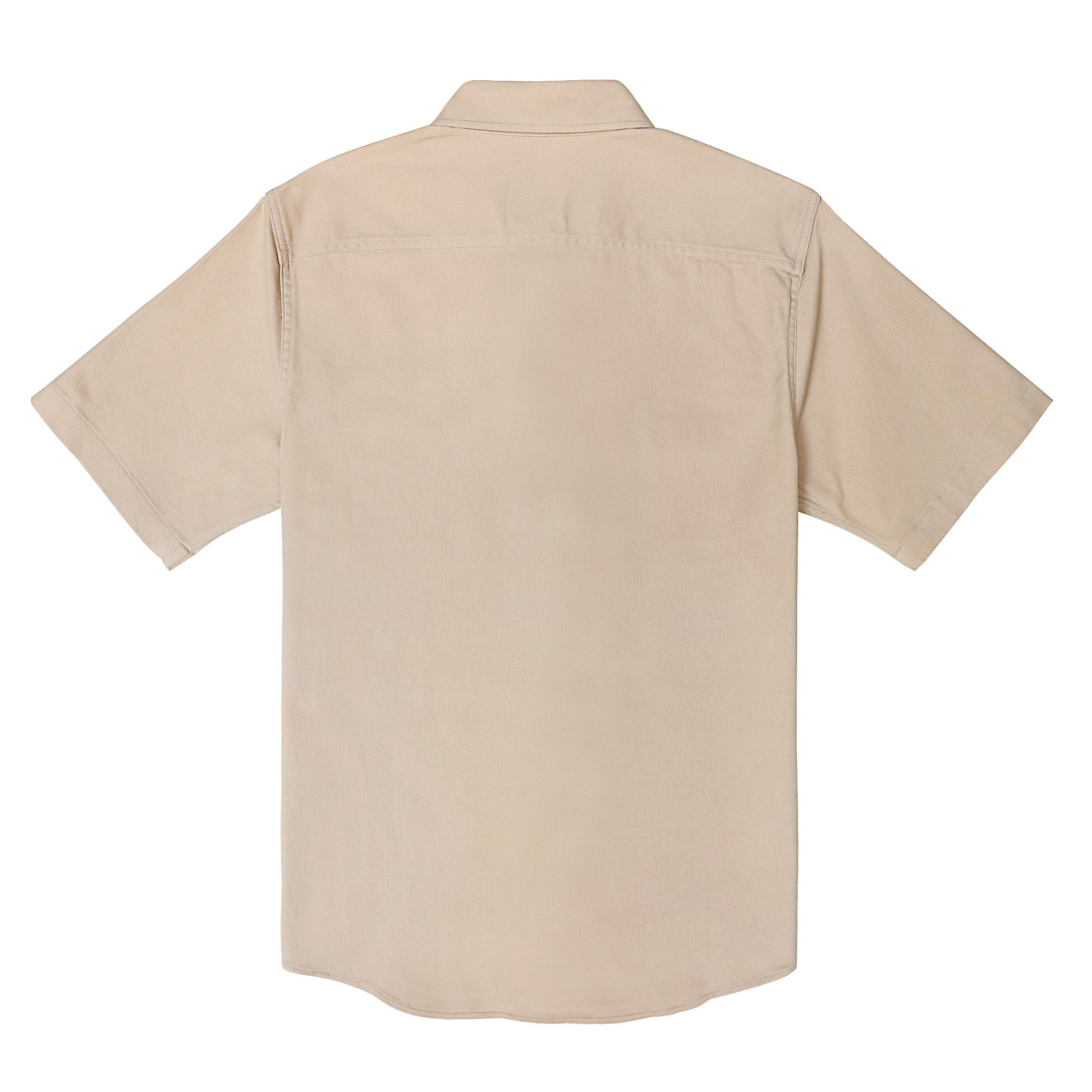 Men's outdoor casual short sleeve Khaki Solid shirt #1508