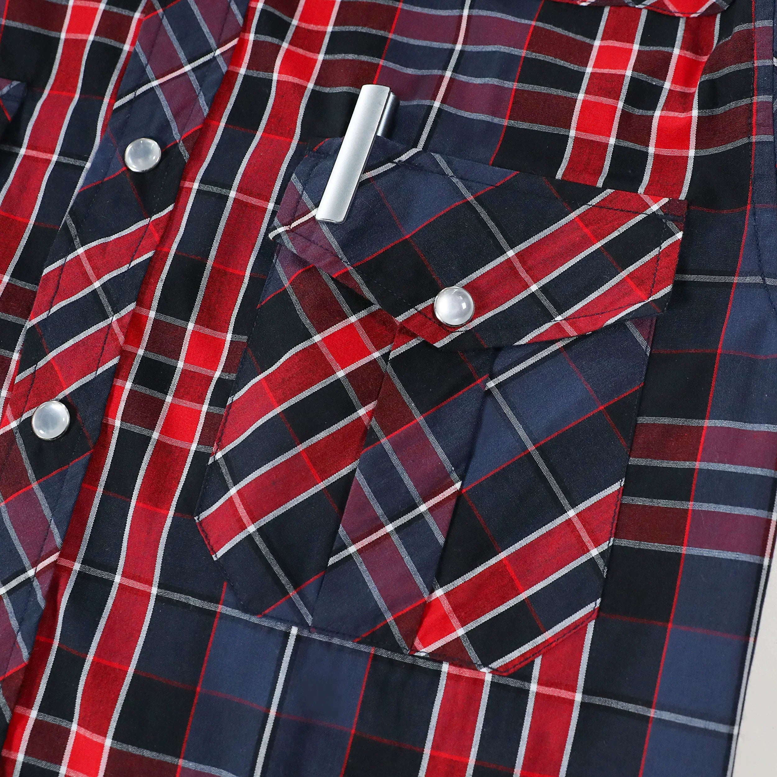 Dubinik® Pearl Snap Shirts for Men Long Sleeve Western Shirts for Men Vintage Casual Plaid Shirt Cowboy Shirts for Men#42026