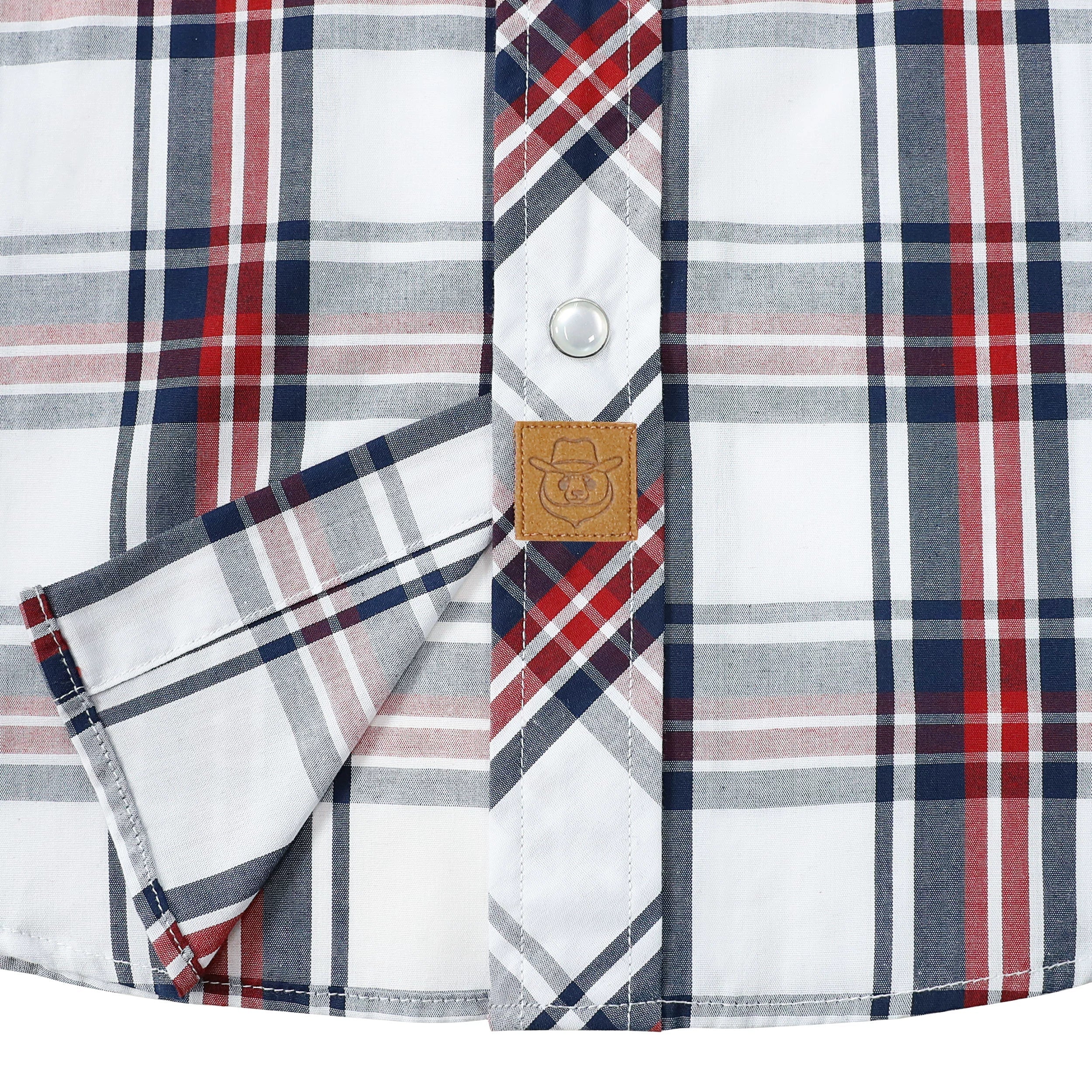 Dubinik® Western Shirts for Men Short Sleeve Plaid Pearl Snap Shirts for Men Button Up Shirt Cowboy Casual Work Shirt#41025