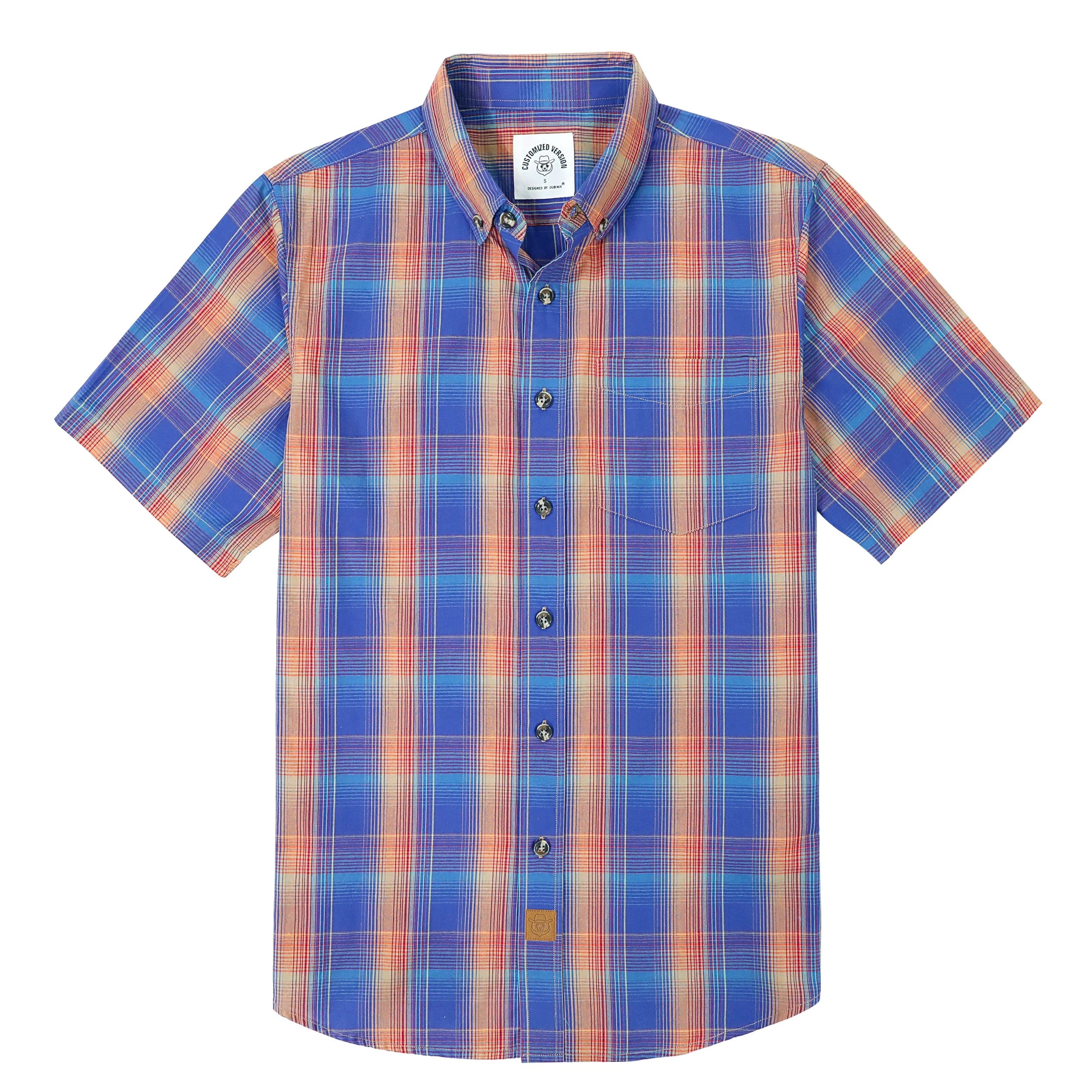 Dubinik® Mens Short Sleeve Button Down Shirts Summer Vintage Short Sleeve Button Down Men Lightweight Men's Casual Shirts#51031